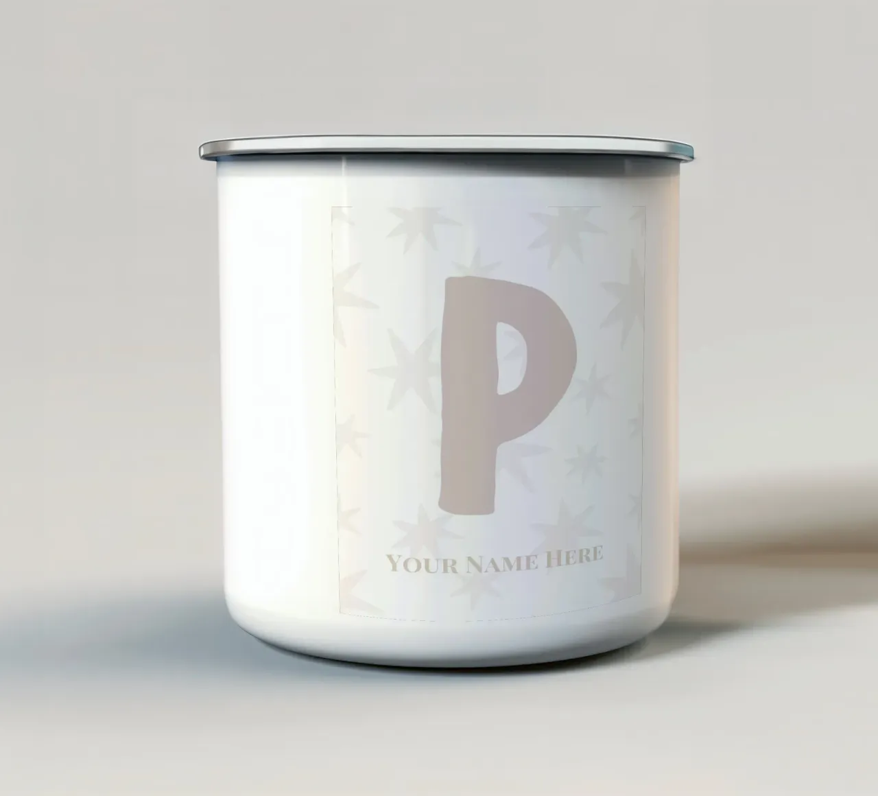 Letter P, Personalized Name Print, Personalized initial enamel mug by The Custom Letter