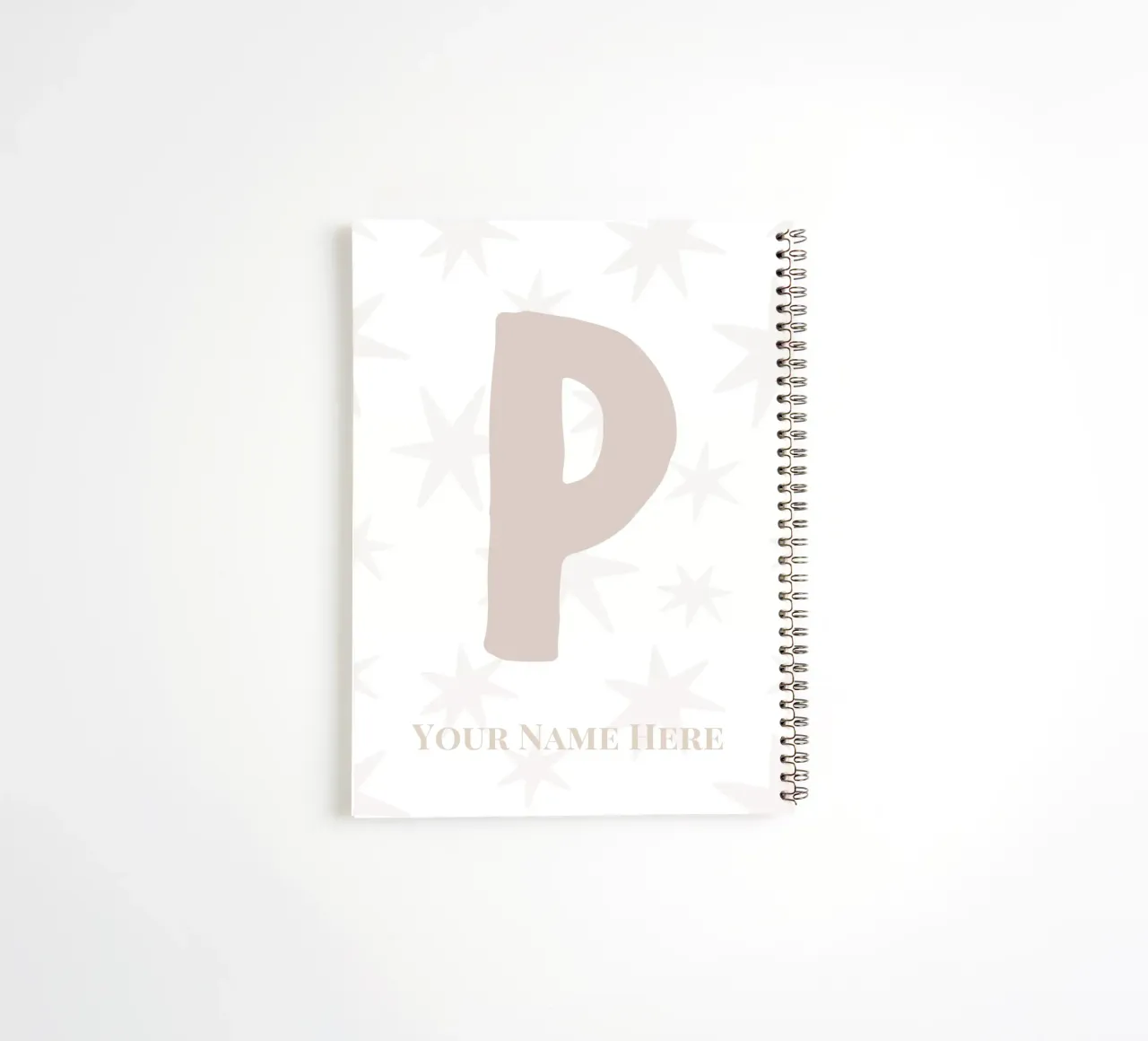 Letter P, Personalized Name Print, Personalized initial spiral notebook by The Custom Letter