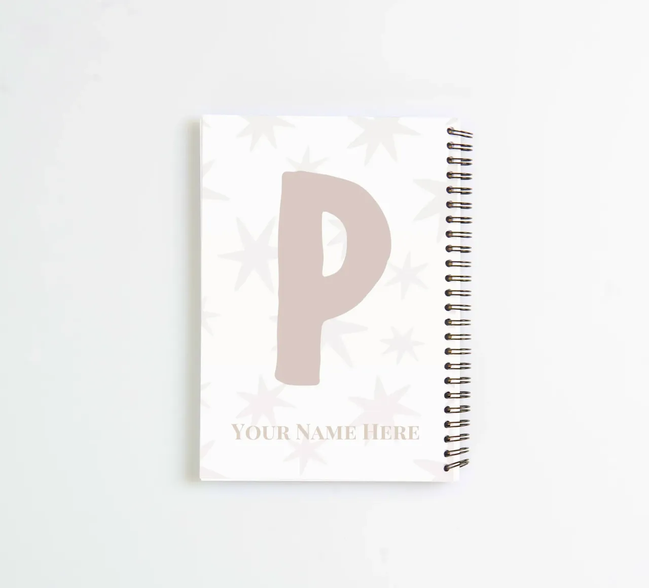 Letter P, Personalized Name Print, Personalized initial spiral notebook by The Custom Letter