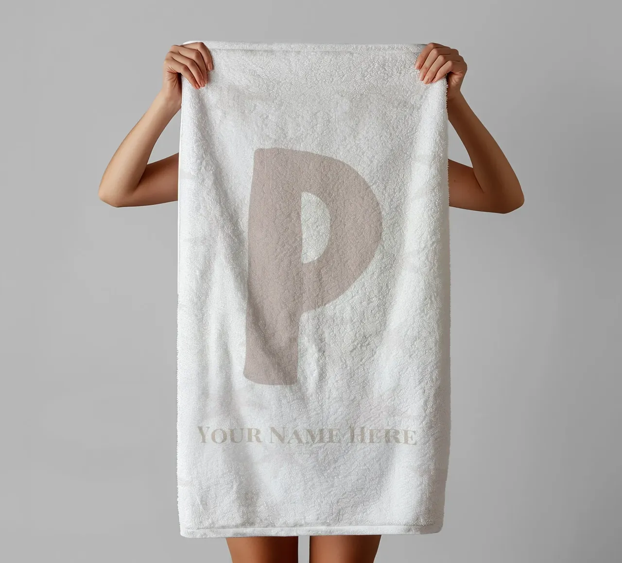 Letter P, Personalized Name Print, Personalized initial towel by The Custom Letter