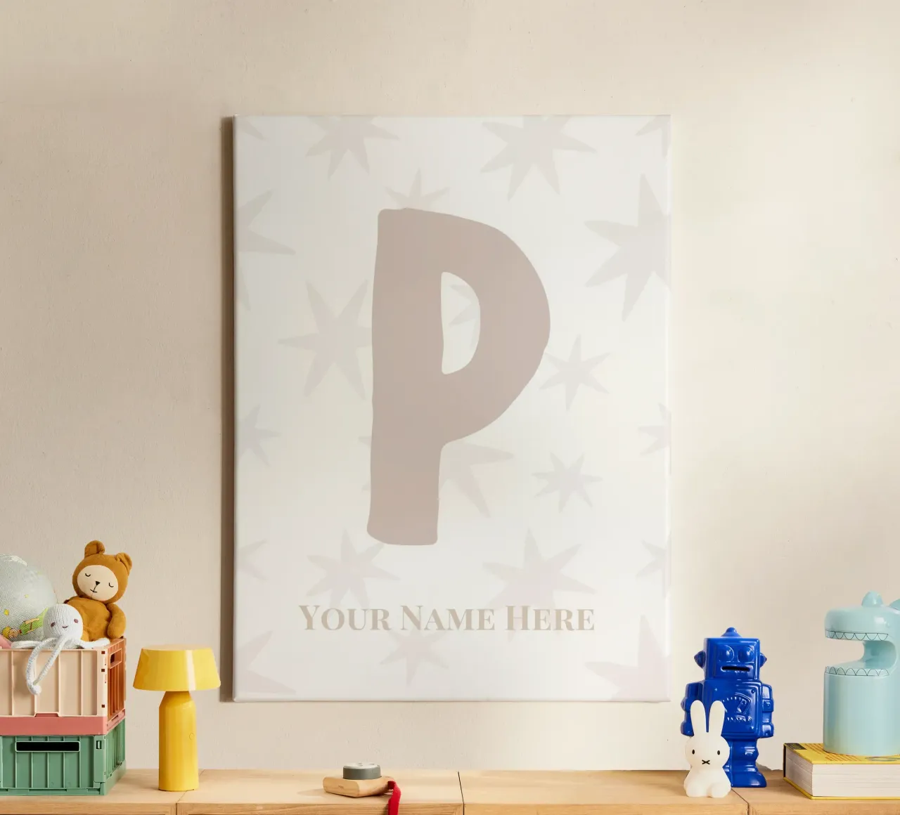 Letter P, Personalized Name Print, Personalized initial canvas by The Custom Letter