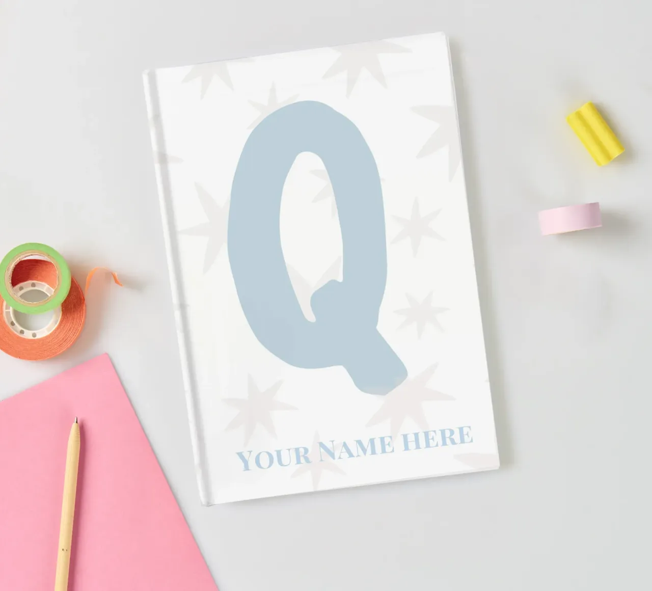 Letter Q, Personalized Name Print, Personalized initial notebook by The Custom Letter