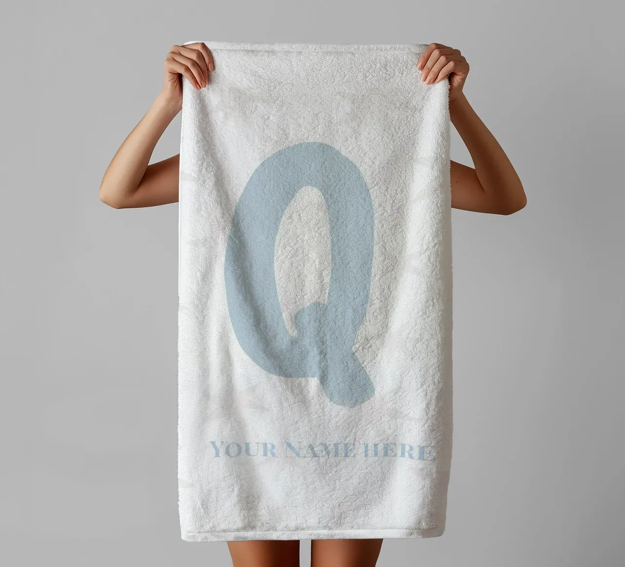 Letter Q, Personalized Name Print, Personalized initial towel by The Custom Letter