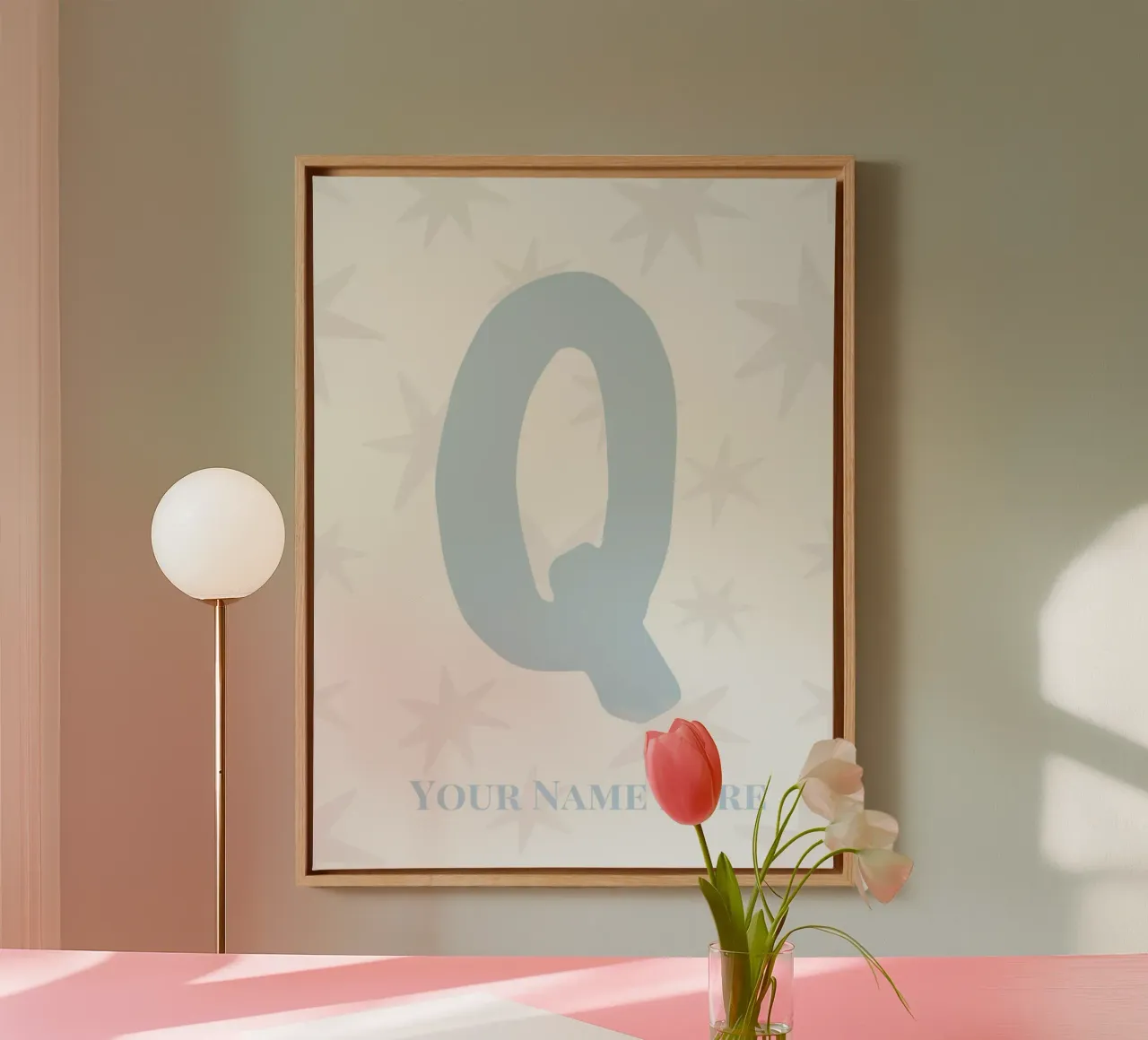 Letter Q, Personalized Name Print, Personalized initial canvas by The Custom Letter