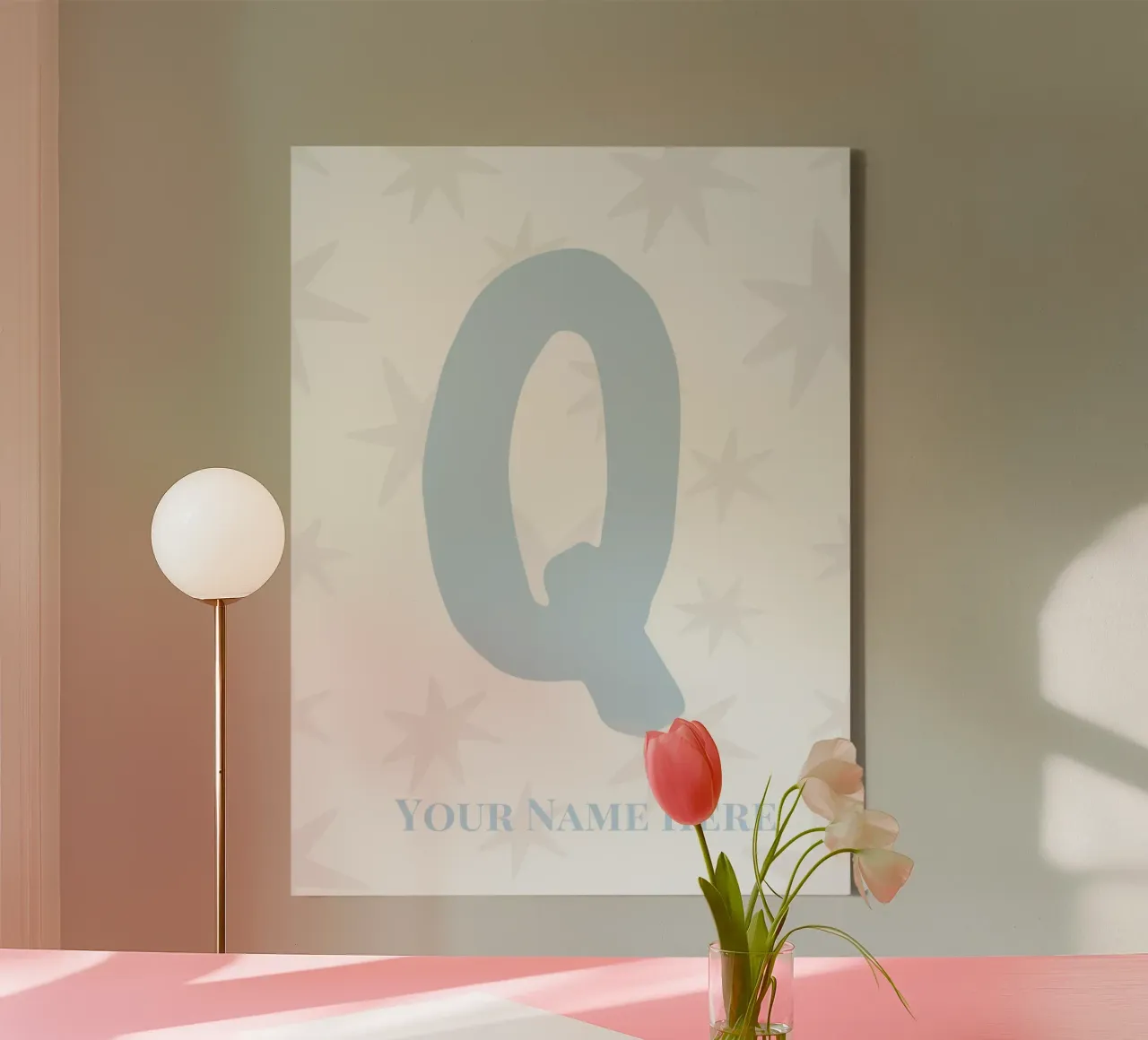 Letter Q, Personalized Name Print, Personalized initial canvas by The Custom Letter