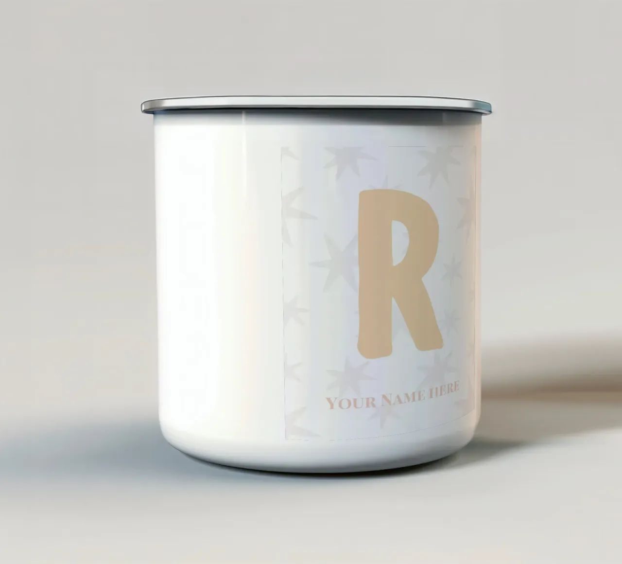 Letter R, Personalized Name Print, Personalized initial enamel mug by The Custom Letter
