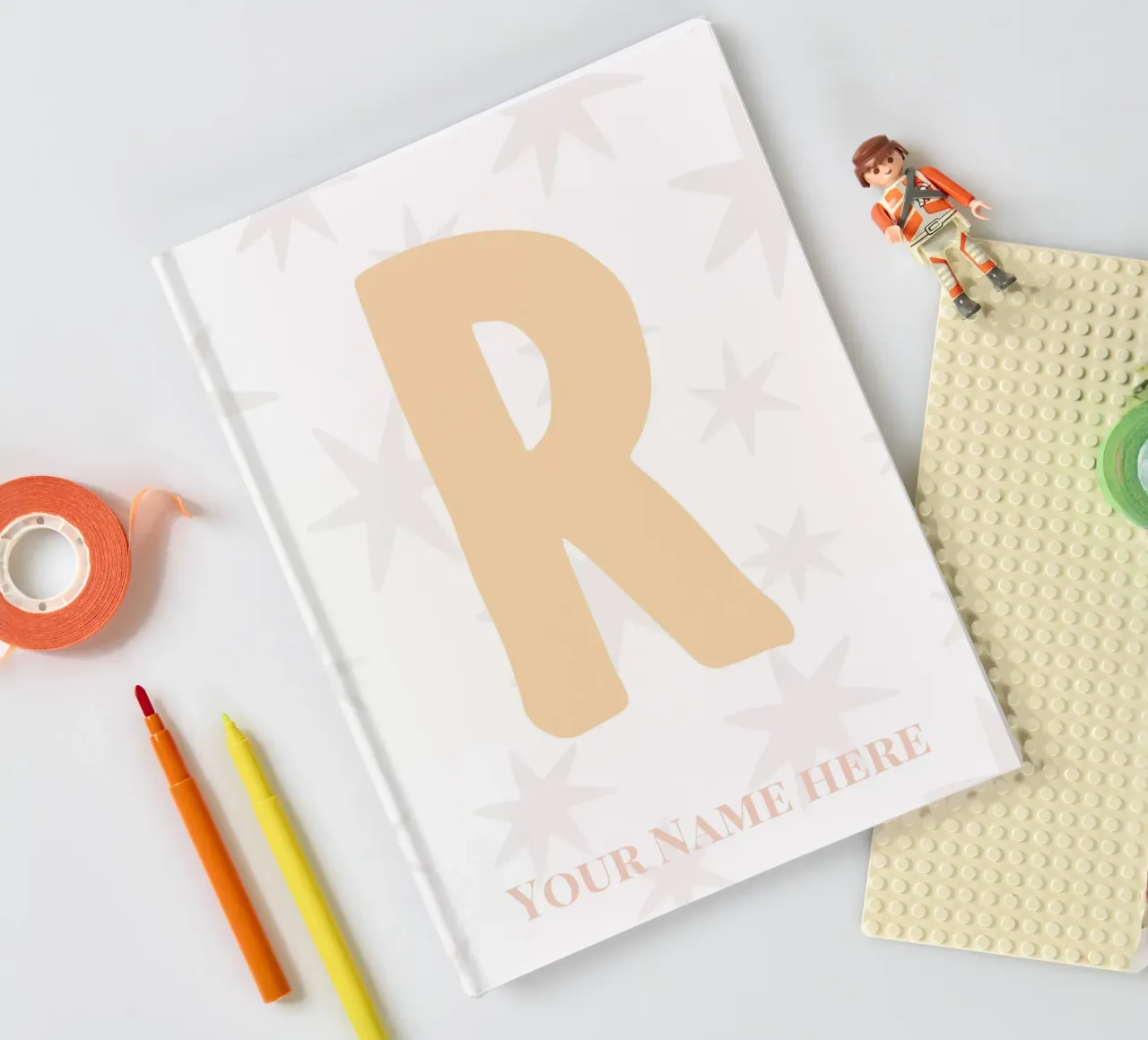 Letter R, Personalized Name Print, Personalized initial notebook by The Custom Letter