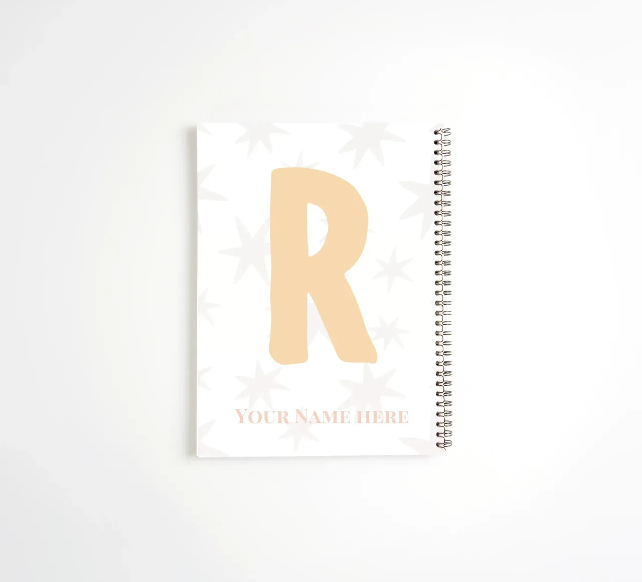 Letter R, Personalized Name Print, Personalized initial spiral notebook by The Custom Letter