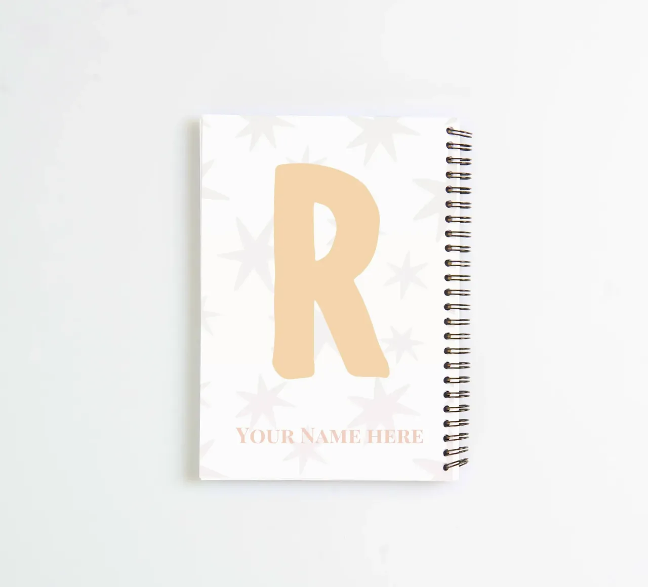 Letter R, Personalized Name Print, Personalized initial spiral notebook by The Custom Letter