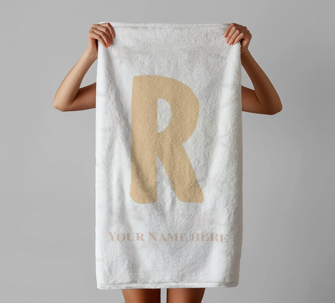 Letter R, Personalized Name Print, Personalized initial towel by The Custom Letter