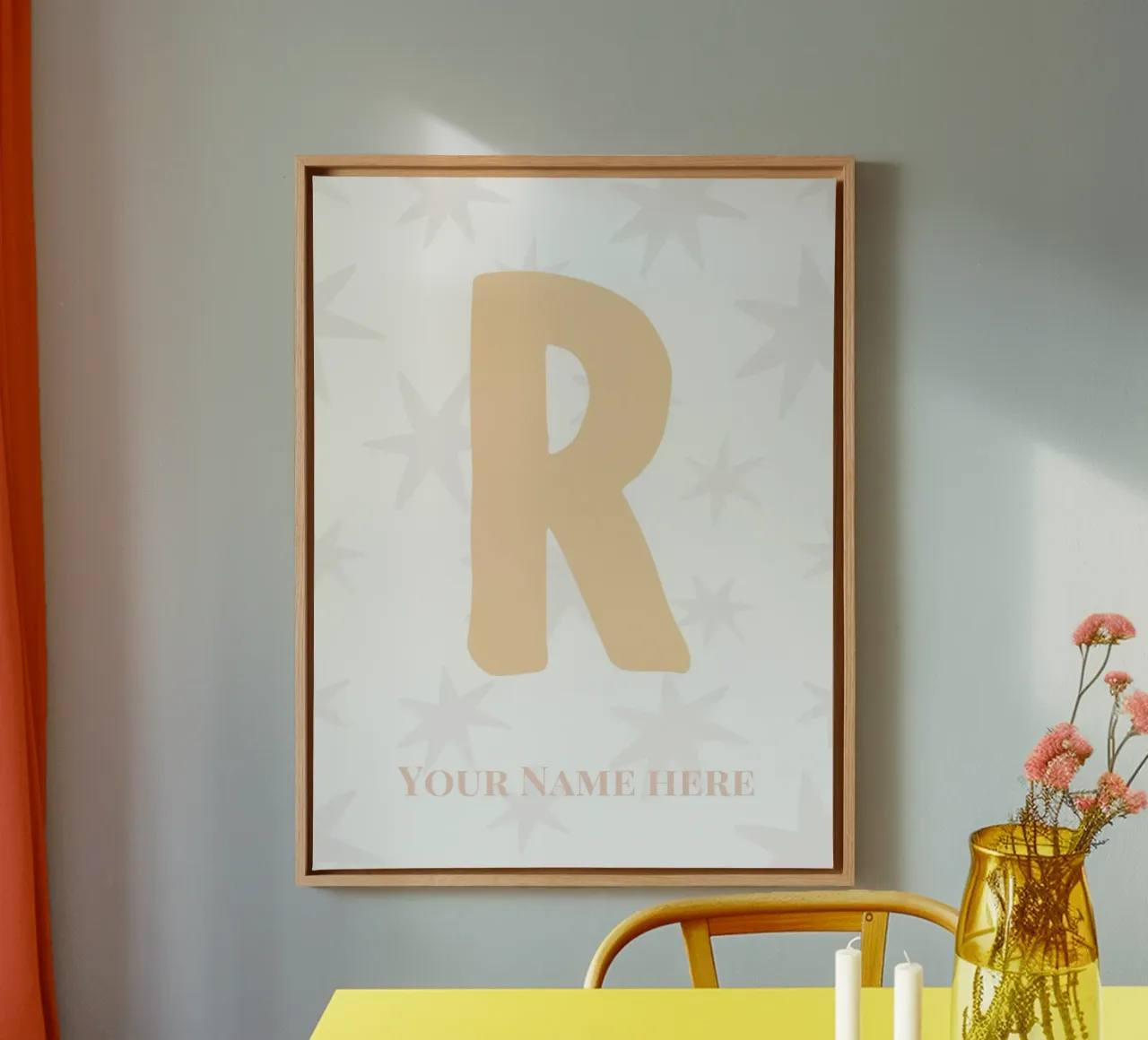 Letter R, Personalized Name Print, Personalized initial canvas by The Custom Letter