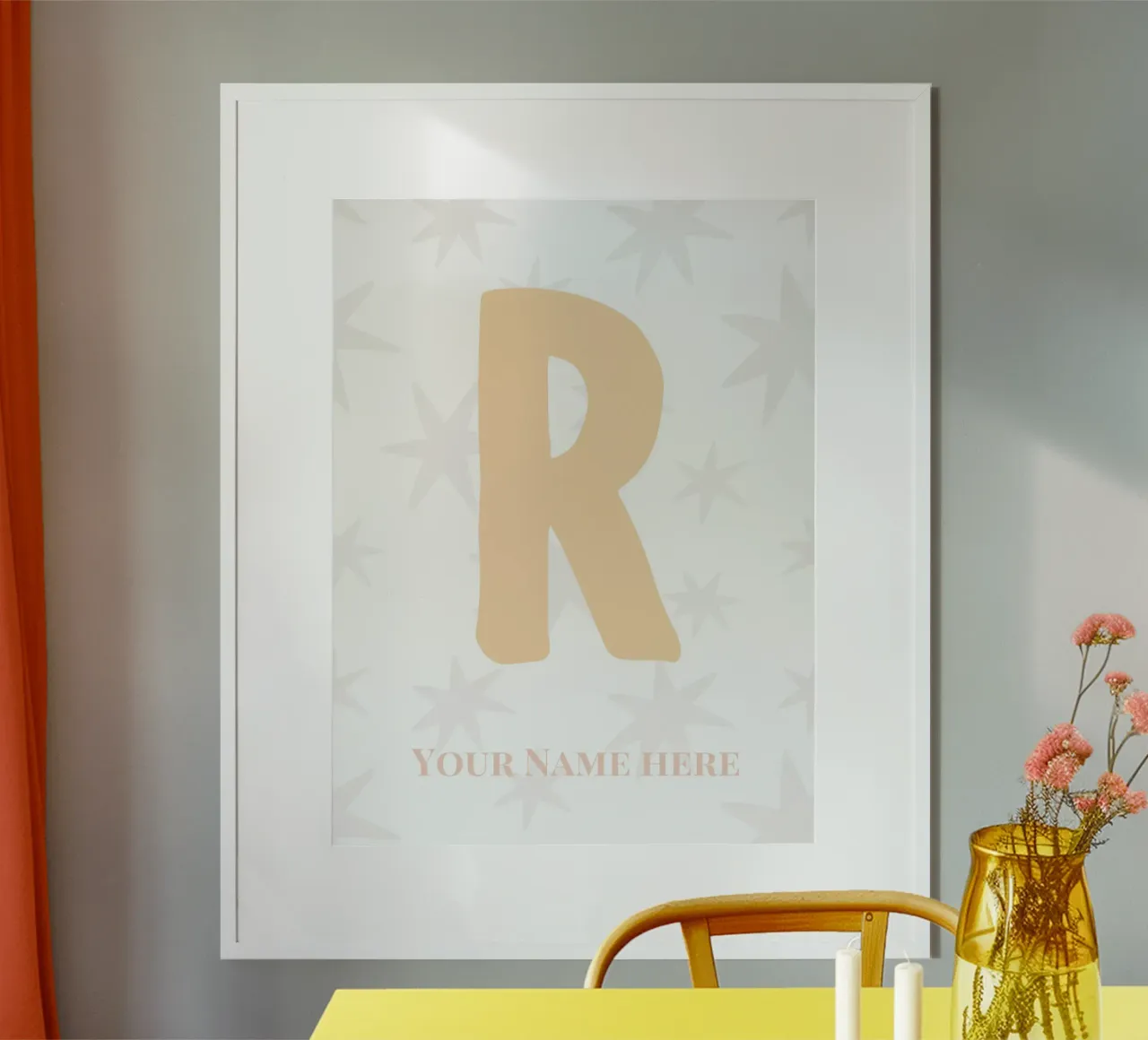 Letter R, Personalized Name Print, Personalized initial hahnemühle by The Custom Letter