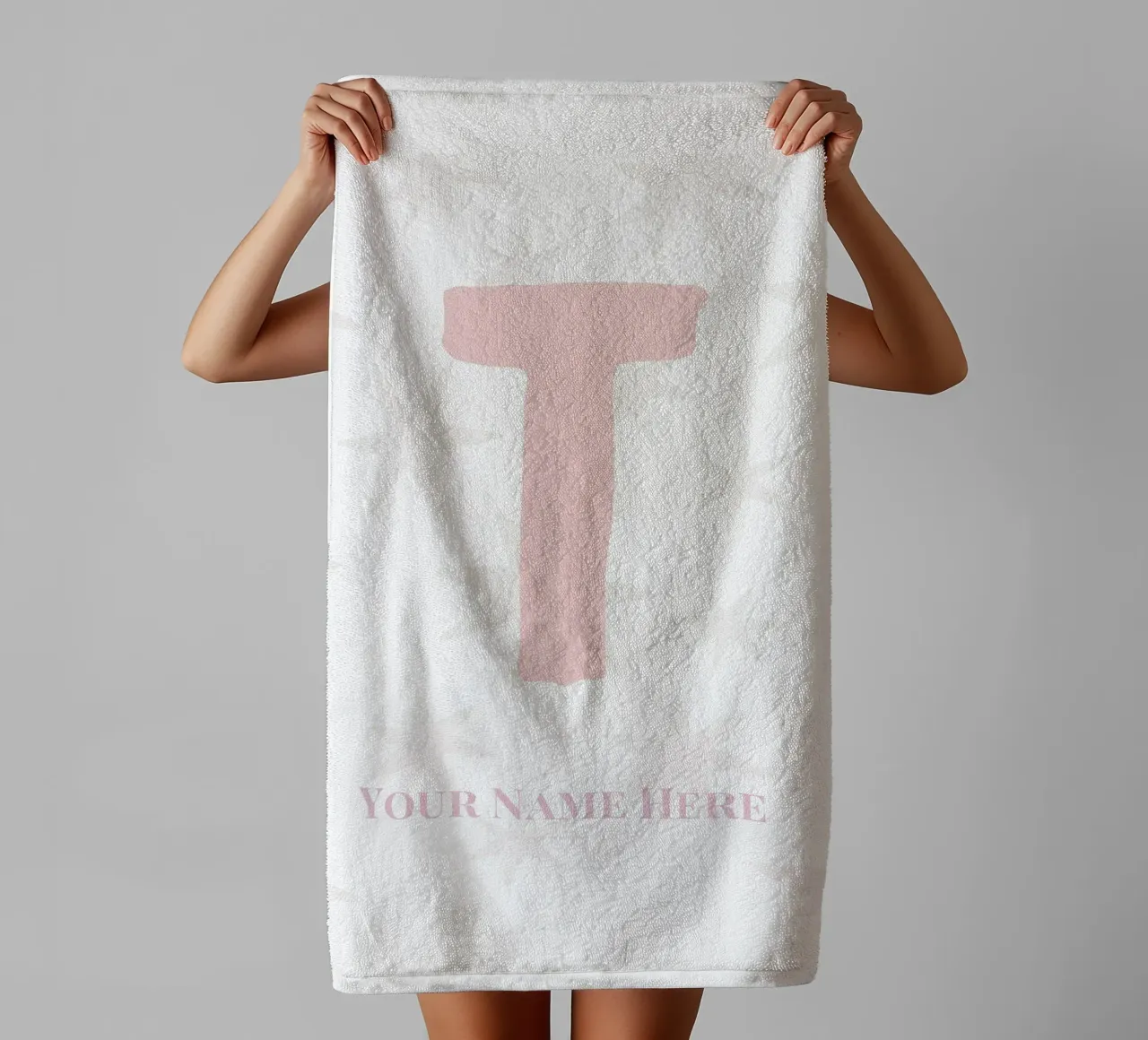 Letter T, Personalized Name Print, Personalized initial towel by The Custom Letter