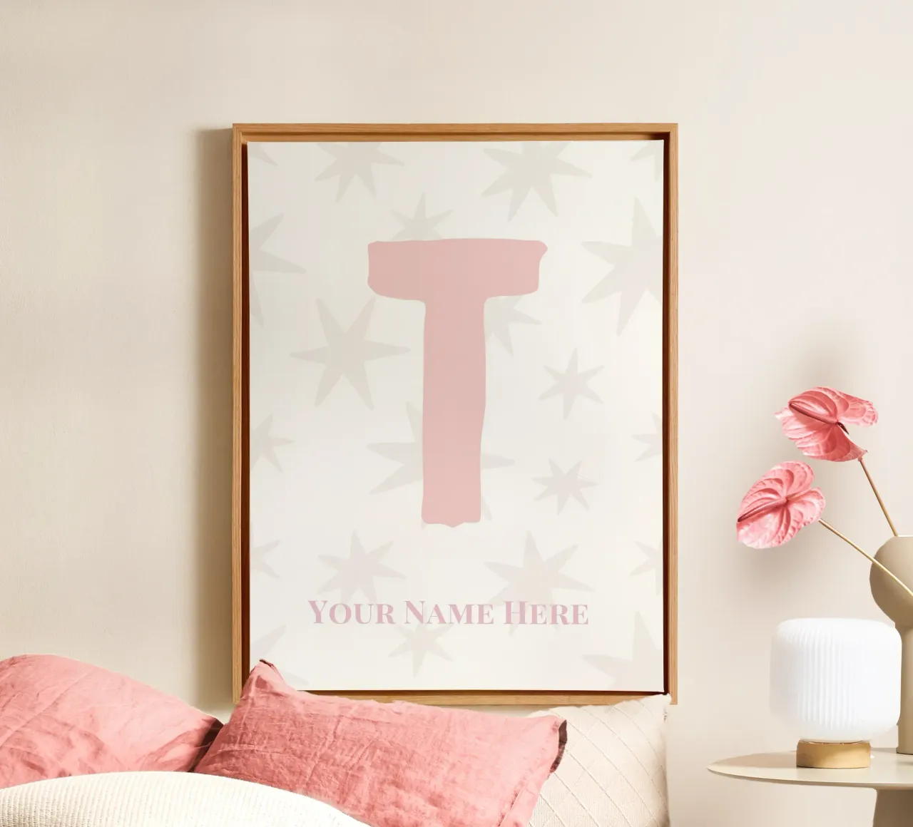 Letter T, Personalized Name Print, Personalized initial canvas by The Custom Letter
