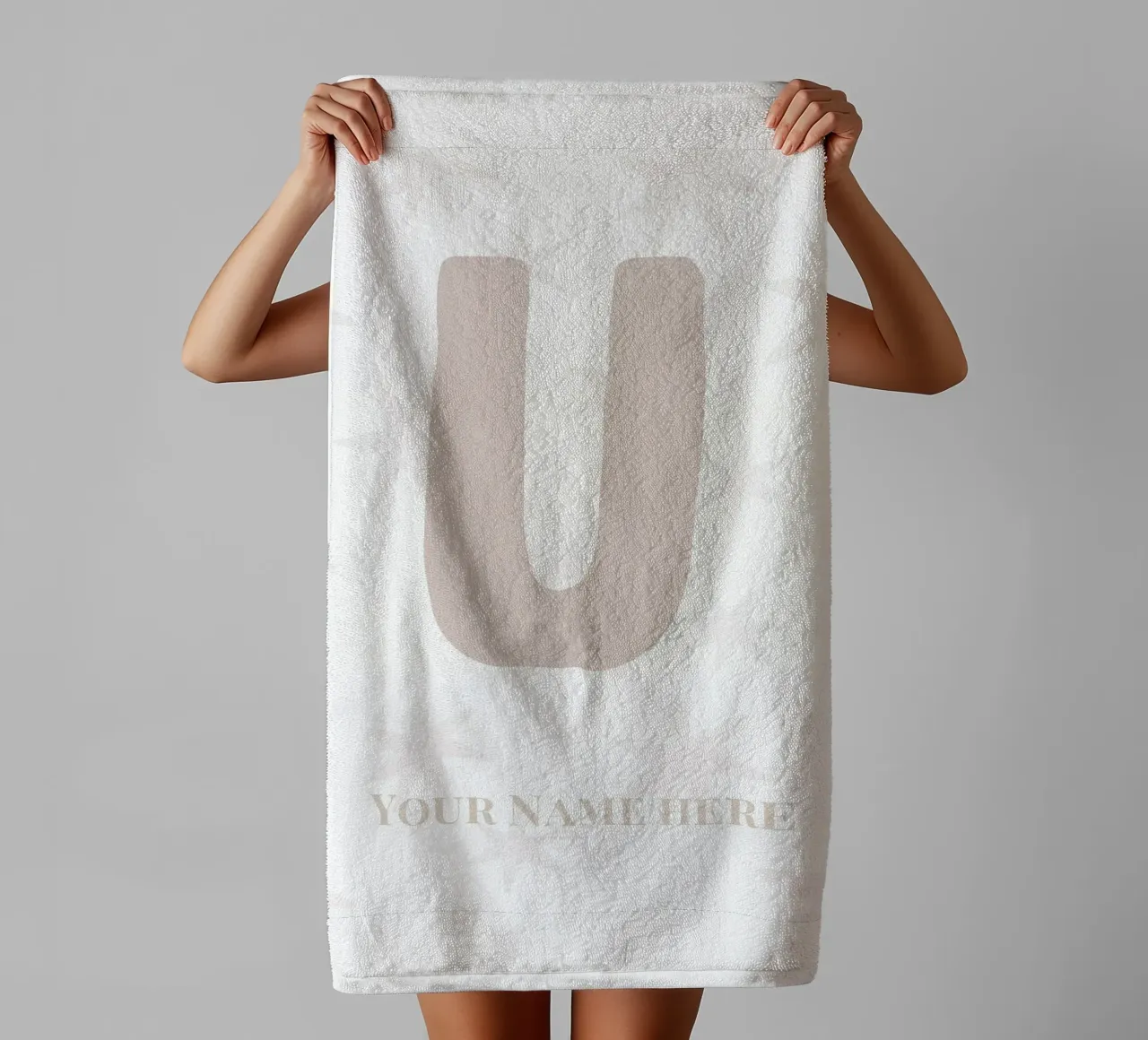 Letter U, Personalized Name Print, Personalized initial towel by The Custom Letter