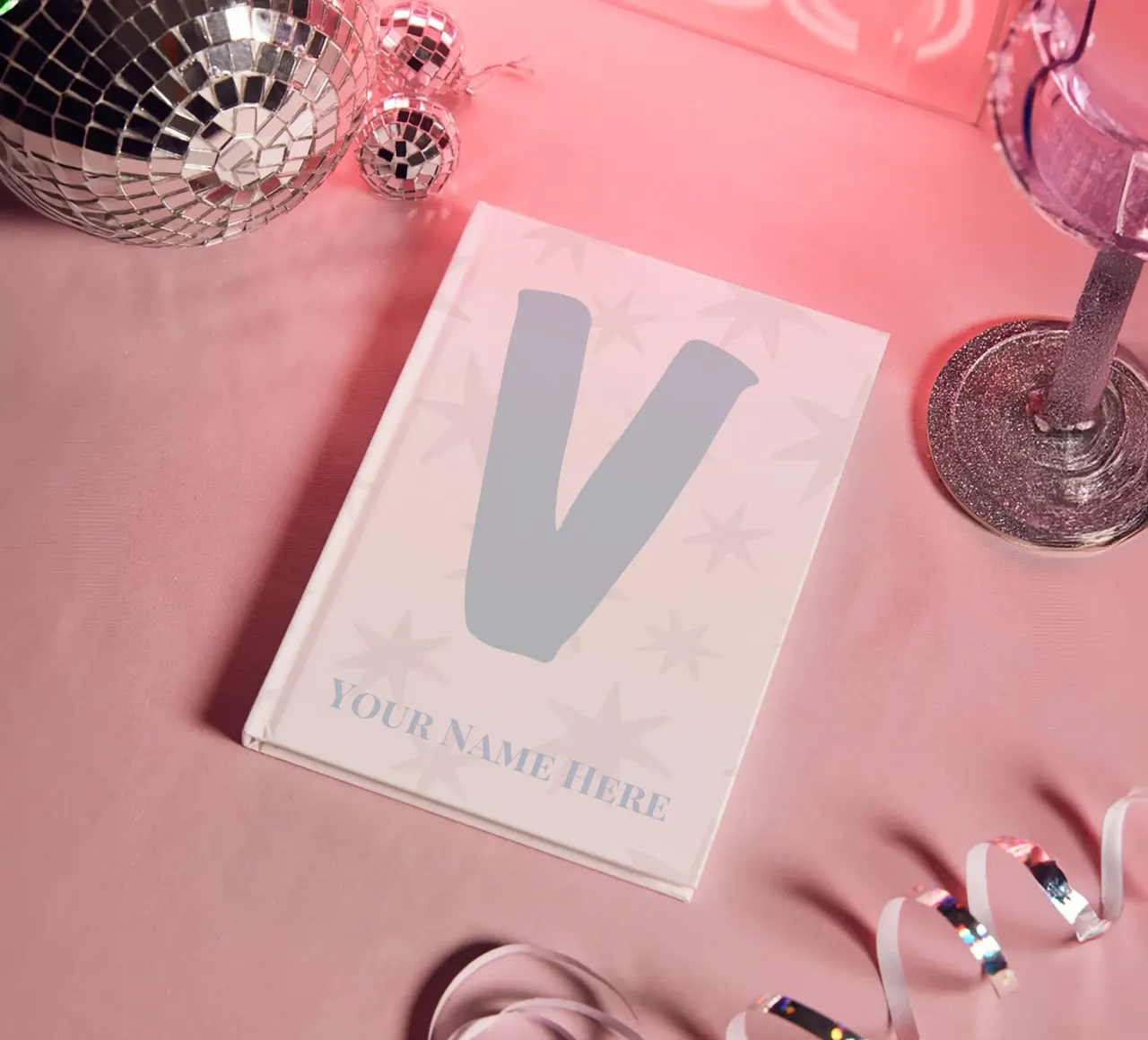 Letter V, Personalized Name Print, Personalized initial notebook by The Custom Letter