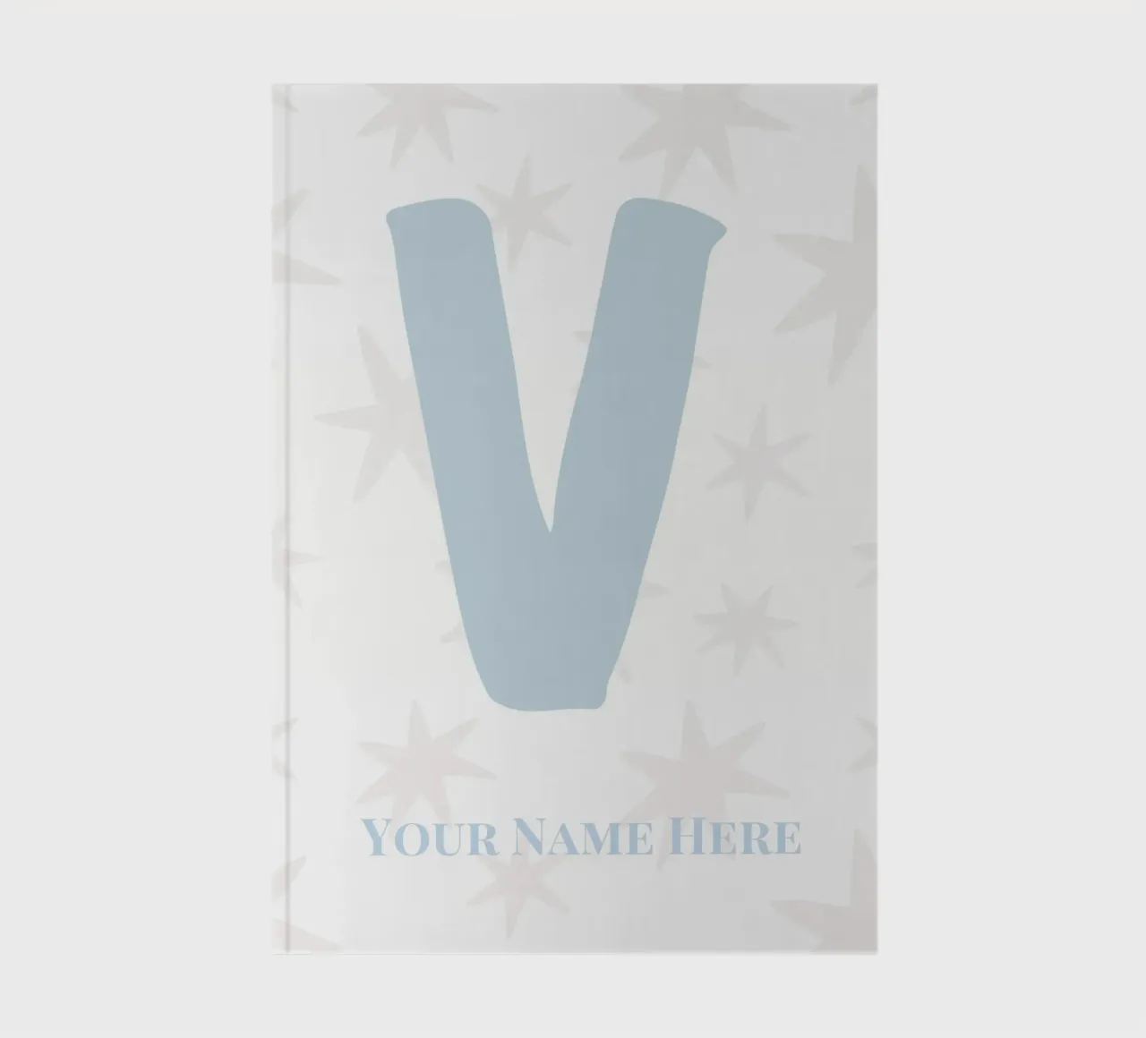 Letter V, Personalized Name Print, Personalized initial notebook by The Custom Letter