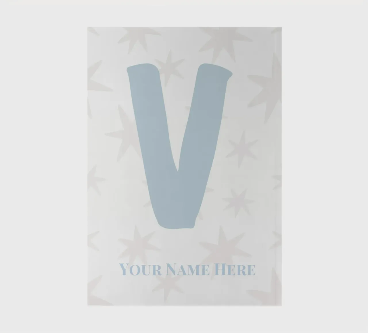 Letter V, Personalized Name Print, Personalized initial notebook by The Custom Letter