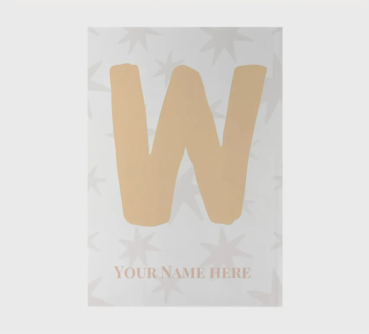 Letter W, Personalized Name Print, Personalized initial notebook by The Custom Letter