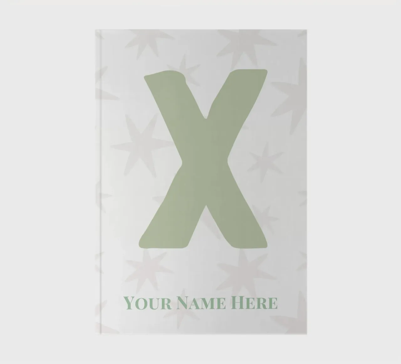 Letter X, Personalized Name Print, Personalized initial notebook by The Custom Letter