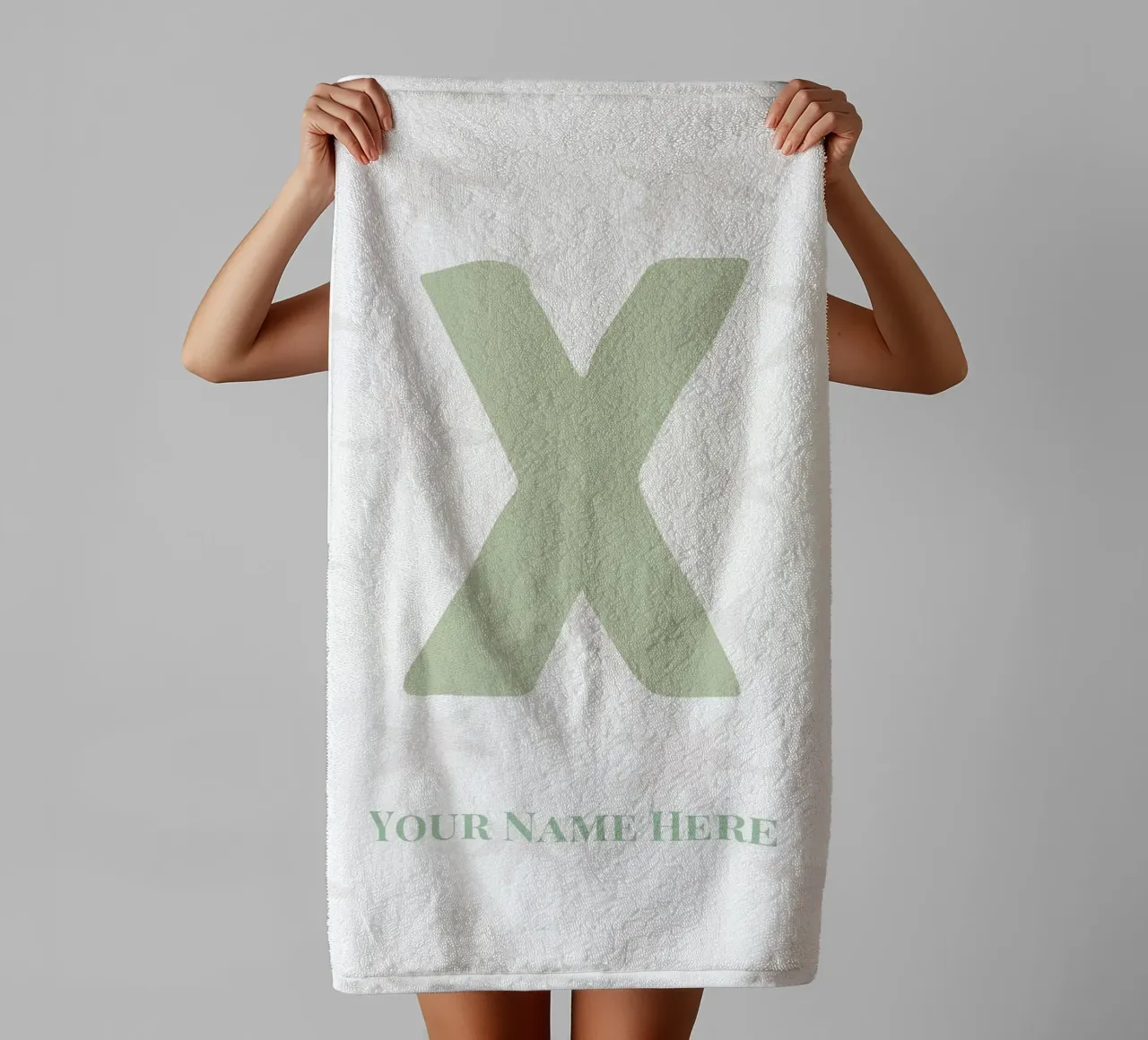 Letter X, Personalized Name Print, Personalized initial towel by The Custom Letter