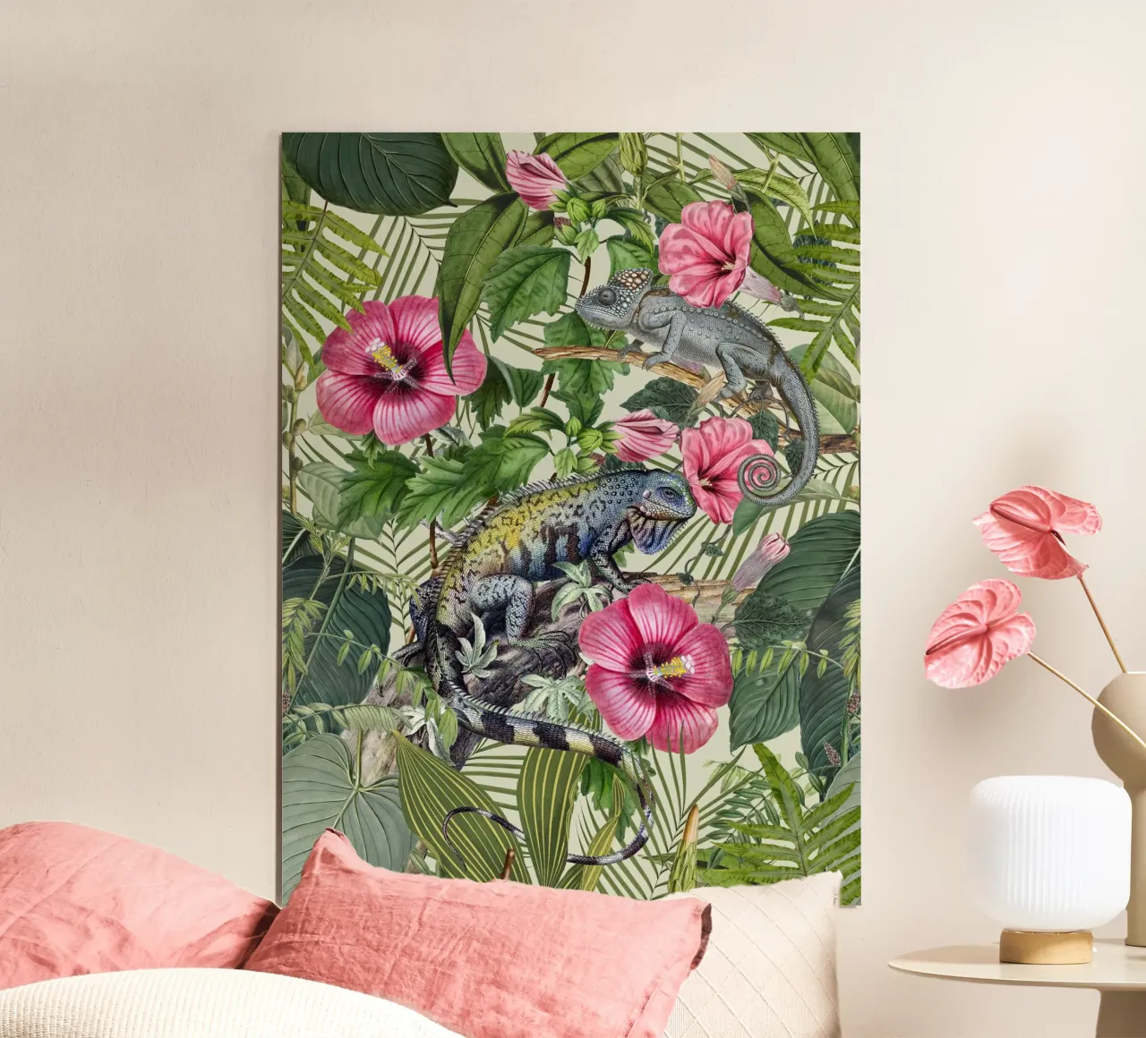 Il paradiso delle iguane tropicali poster con telaio in plastica da Andrea Haase Vintage World
