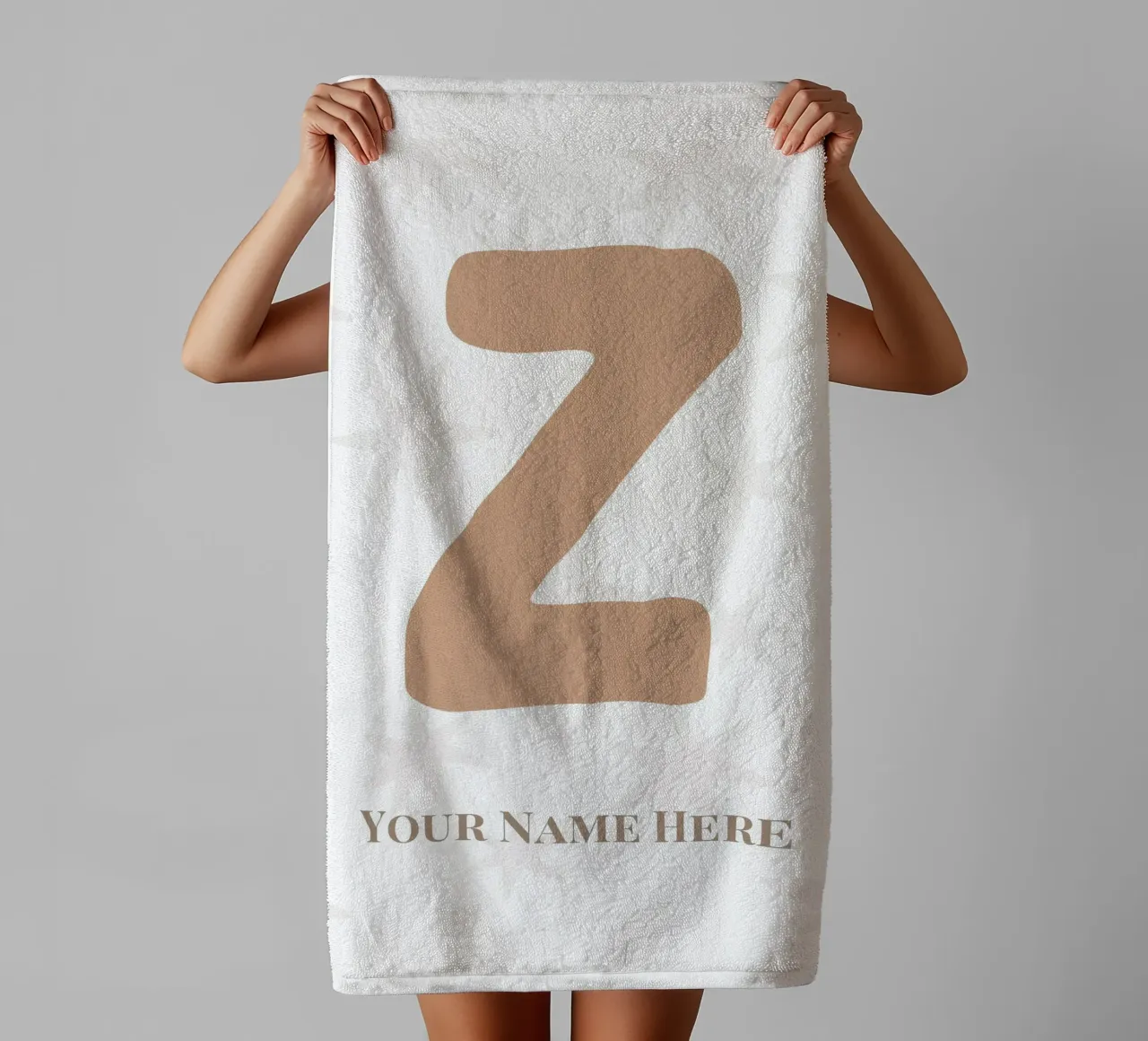 Letter Z, Personalized Name Print, Personalized initial towel by The Custom Letter