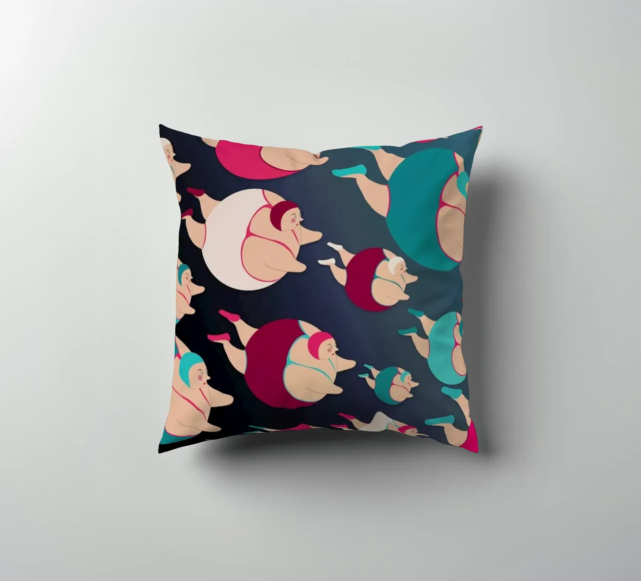 Night time swimmers cuscino da Maria Kritzas