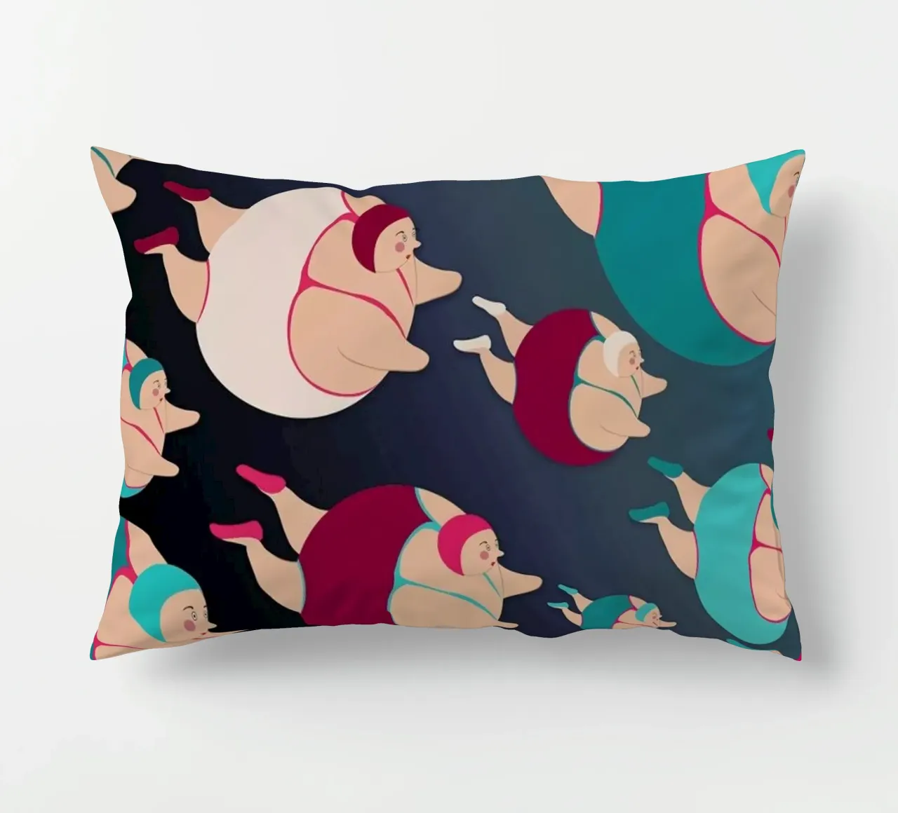 Night time swimmers cuscino da Maria Kritzas