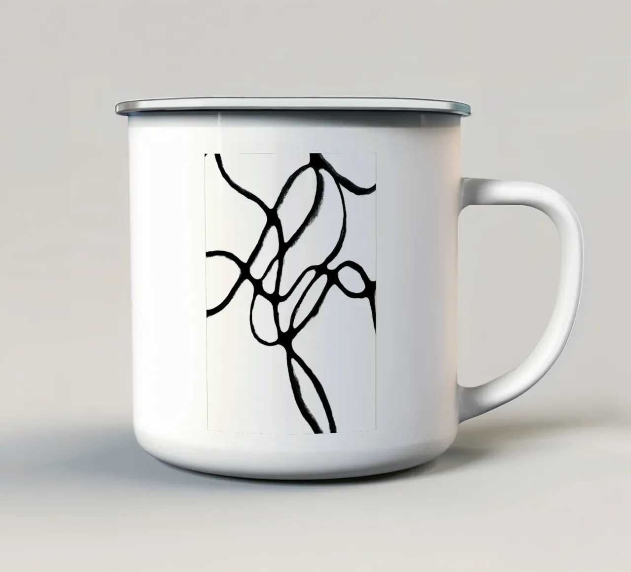 Black and White Lines in Aquarell tazza in smalto da Lunaris