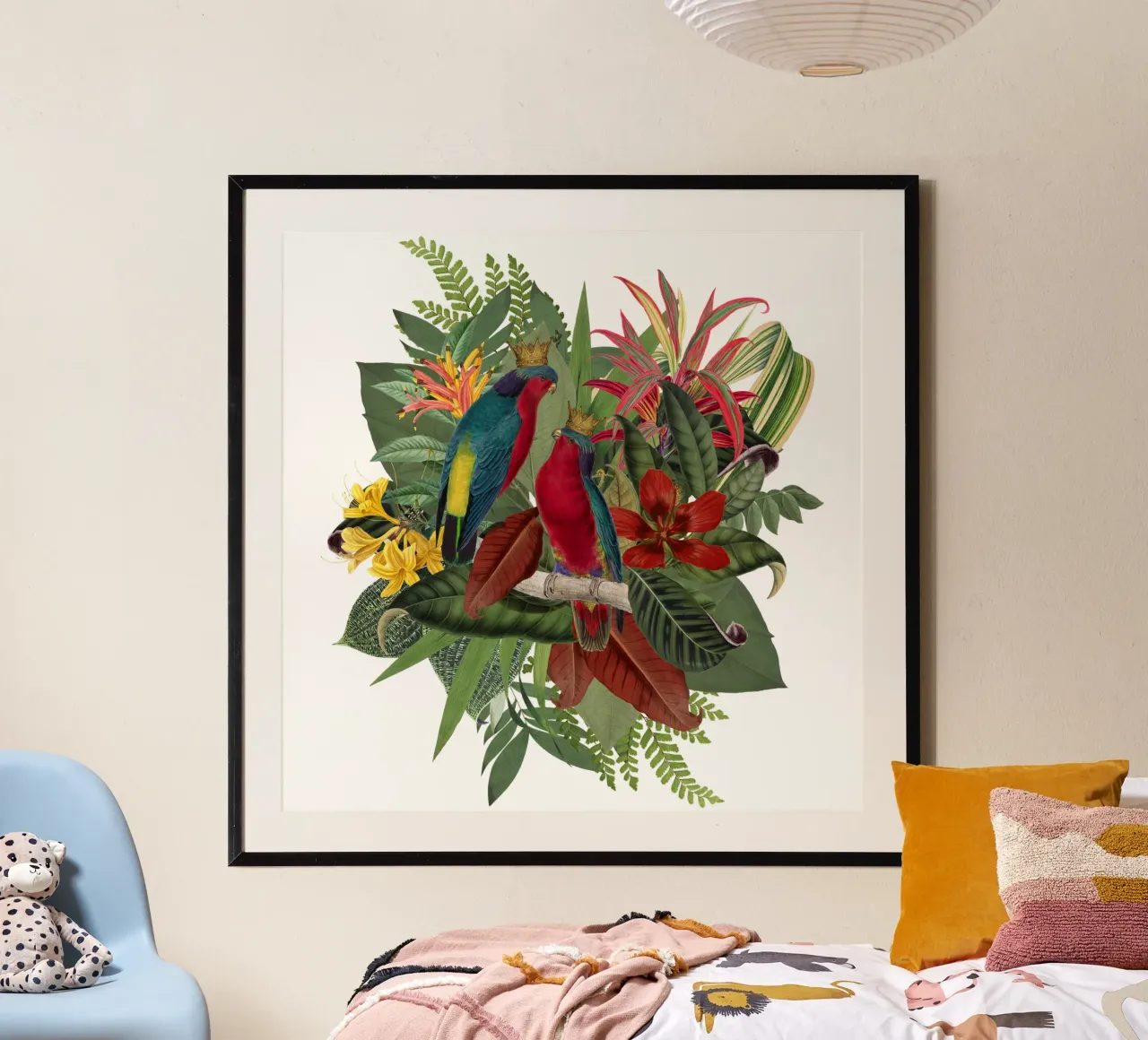 Regno dei pappagalli della giungla poster con telaio in plastica da Andrea Haase Vintage World