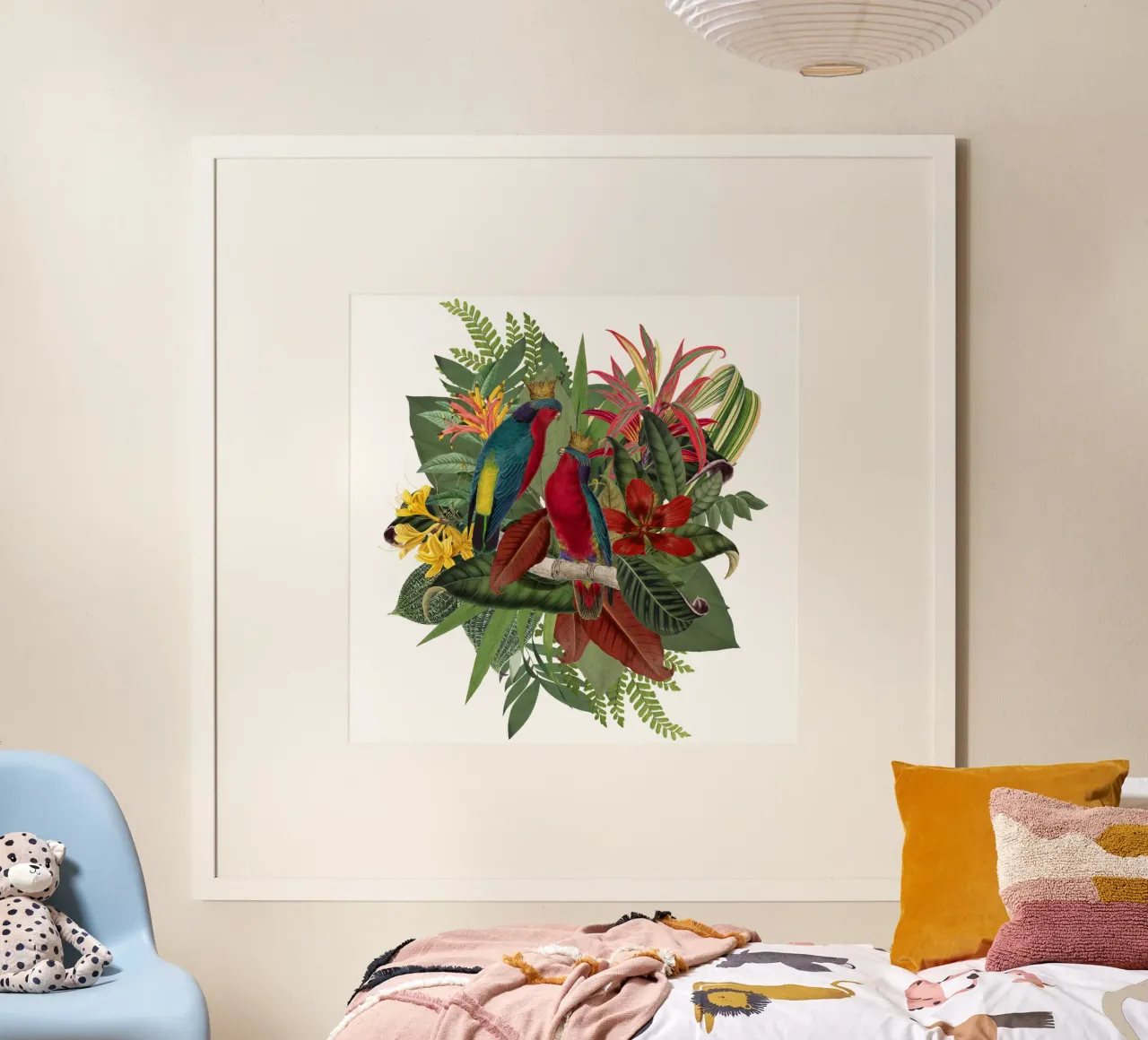 Regno dei pappagalli della giungla poster con telaio in plastica da Andrea Haase Vintage World