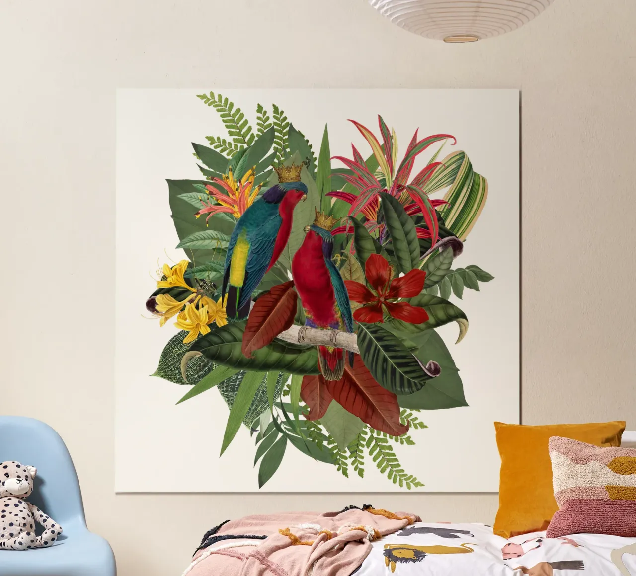 Regno dei pappagalli della giungla poster con telaio in plastica da Andrea Haase Vintage World