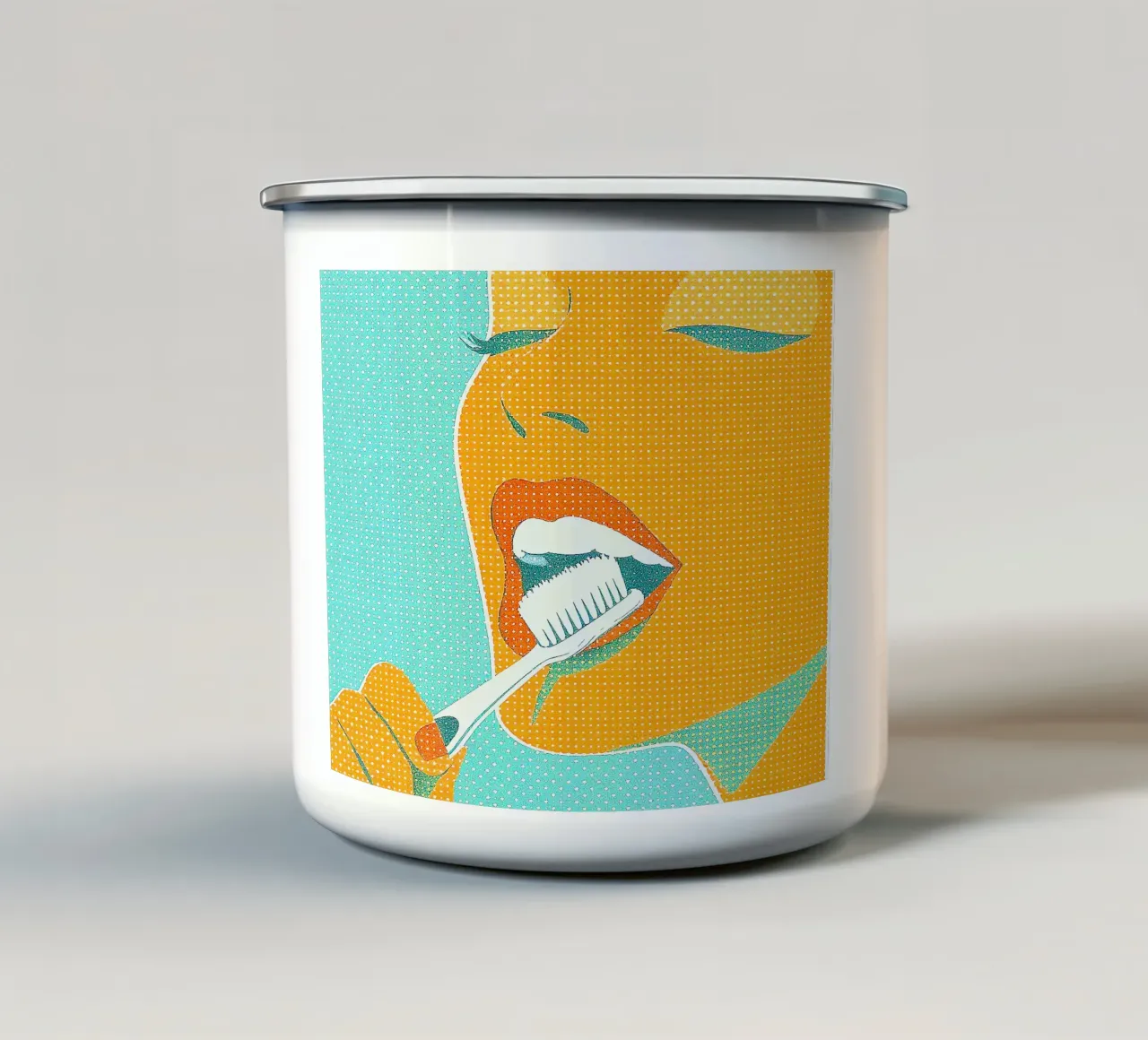 Spazzola Retro-Pop tazza in smalto da Dental art