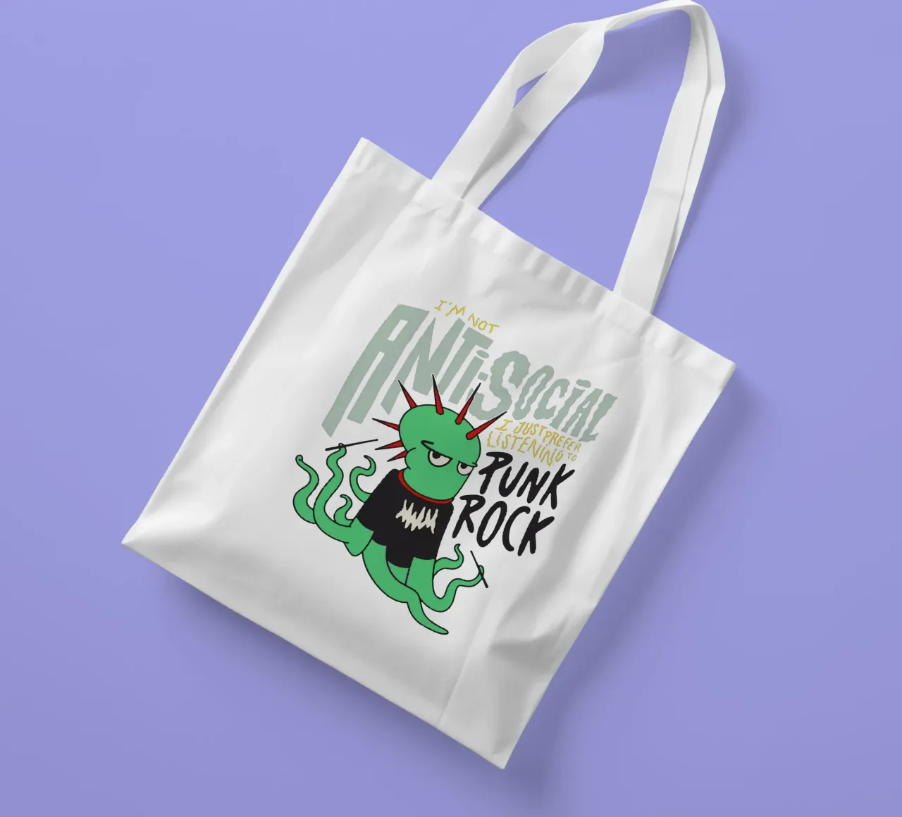 Ik ben Punk Rock jute draagtas van Gunawan Rb
