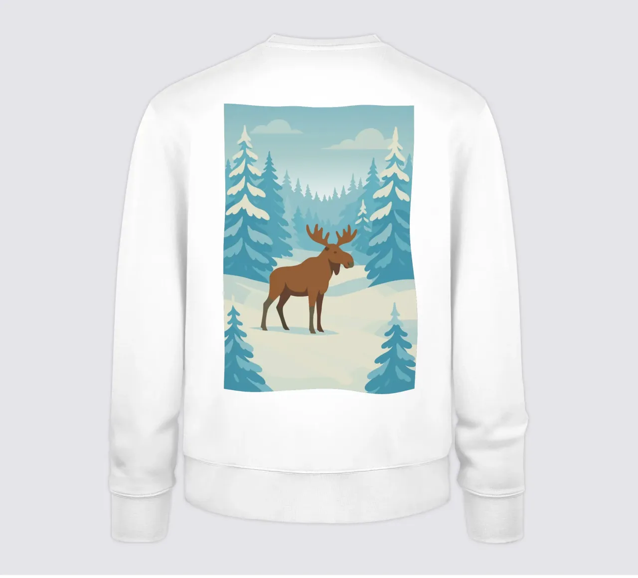 Alce in una foresta innevata felpa da minimalist designs