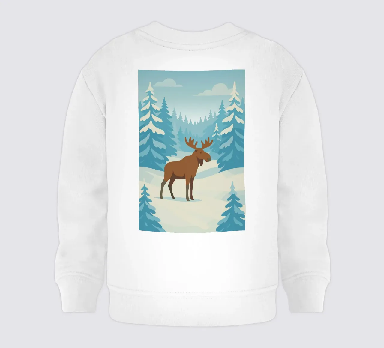 Alce in una foresta innevata felpa neonato da minimalist designs
