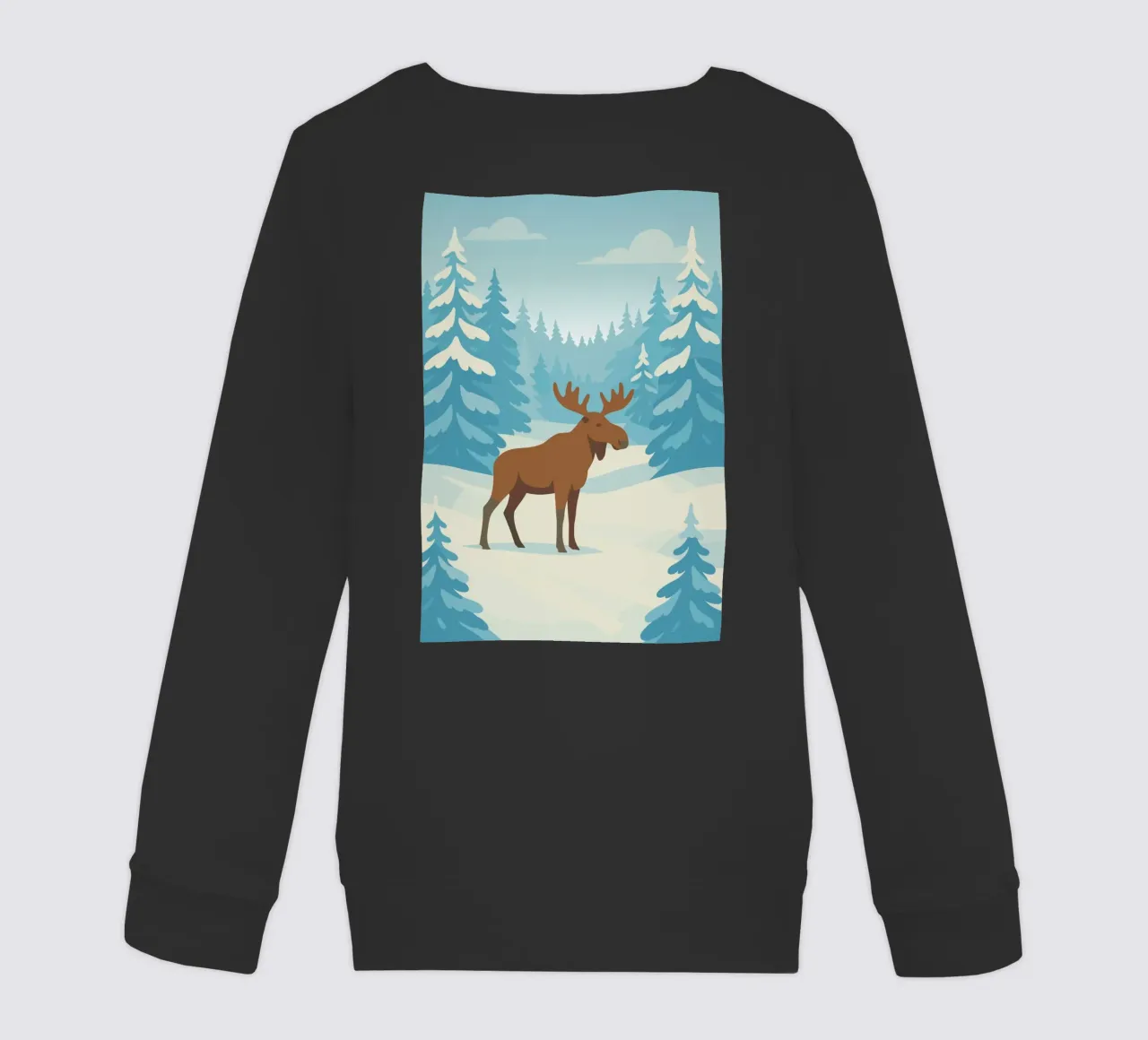 Alce in una foresta innevata felpa bambino da minimalist designs