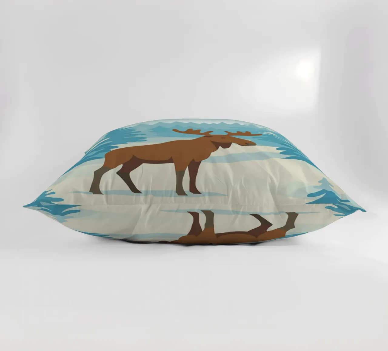 Alce in una foresta innevata cuscino da minimalist designs