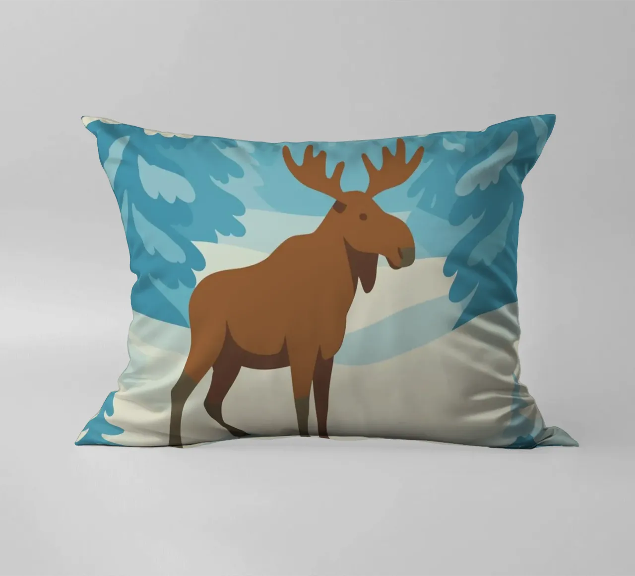 Alce in una foresta innevata cuscino da minimalist designs