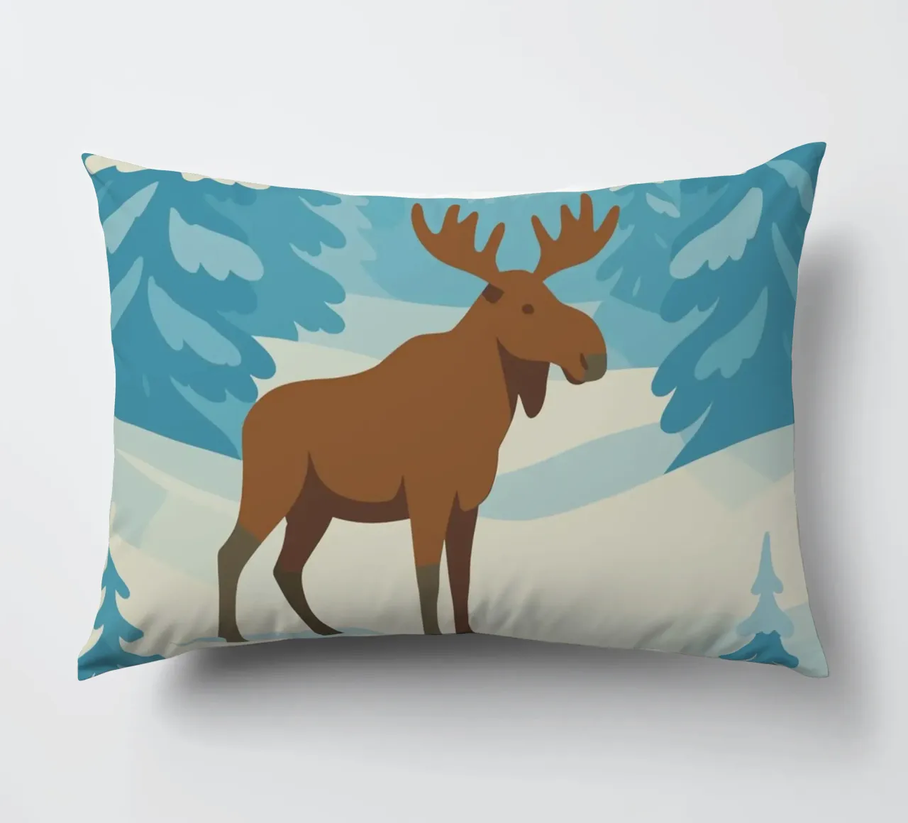 Alce in una foresta innevata cuscino da minimalist designs
