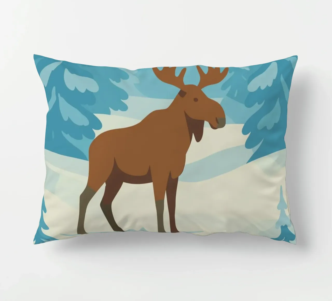 Alce in una foresta innevata cuscino da minimalist designs