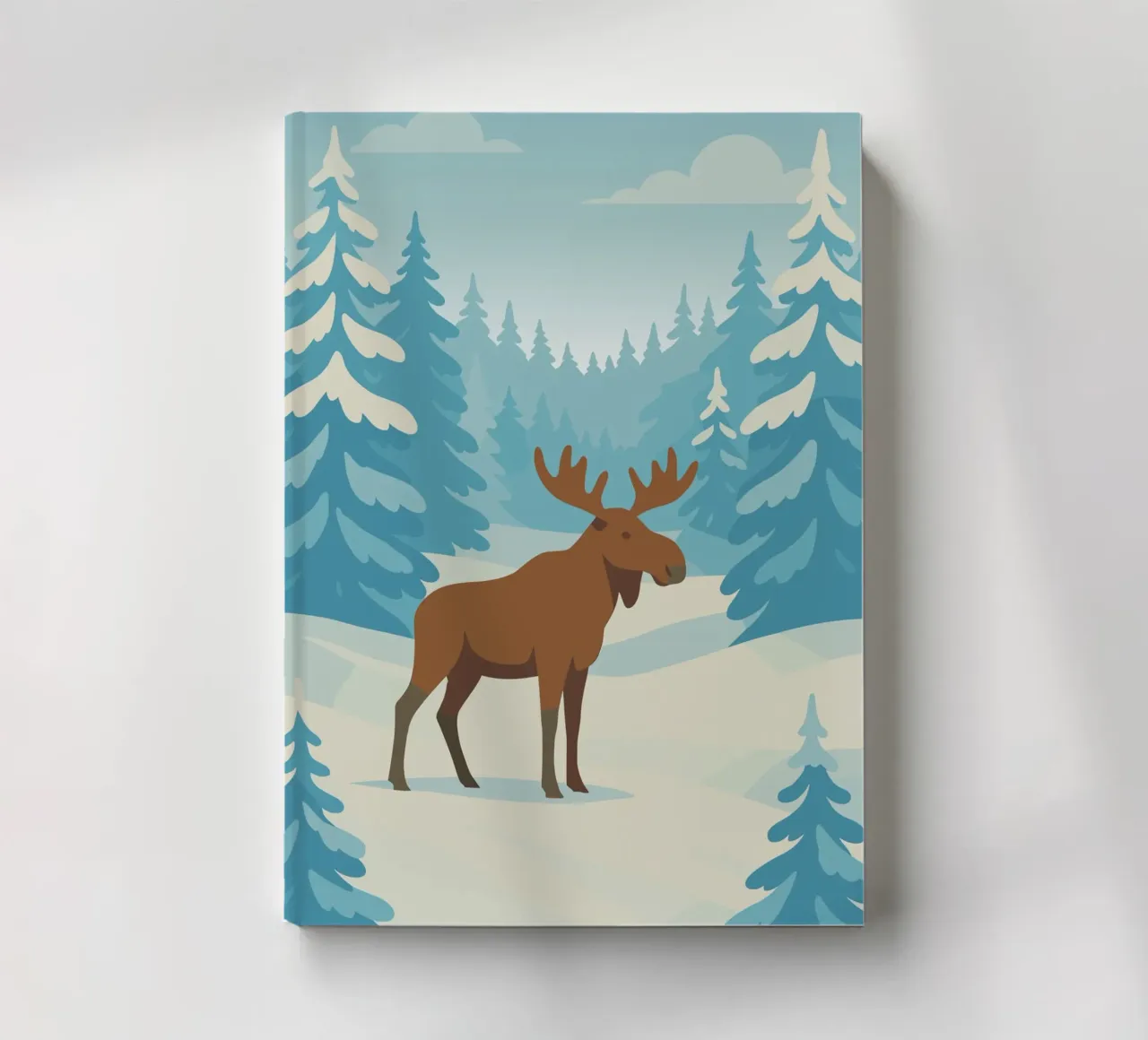 Moose in a snowy forest notebook by minimalist designs