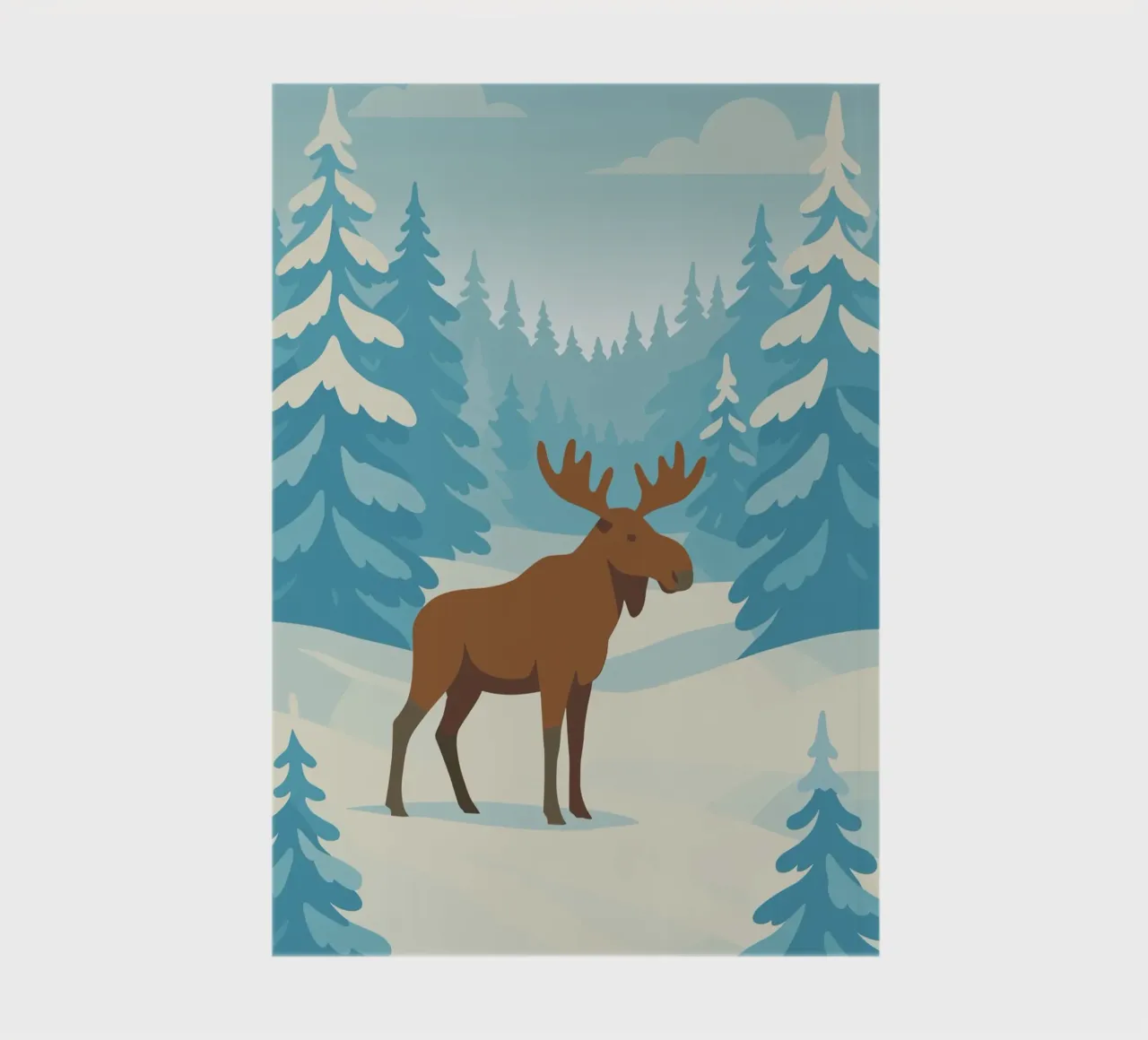 Moose in a snowy forest notebook by minimalist designs