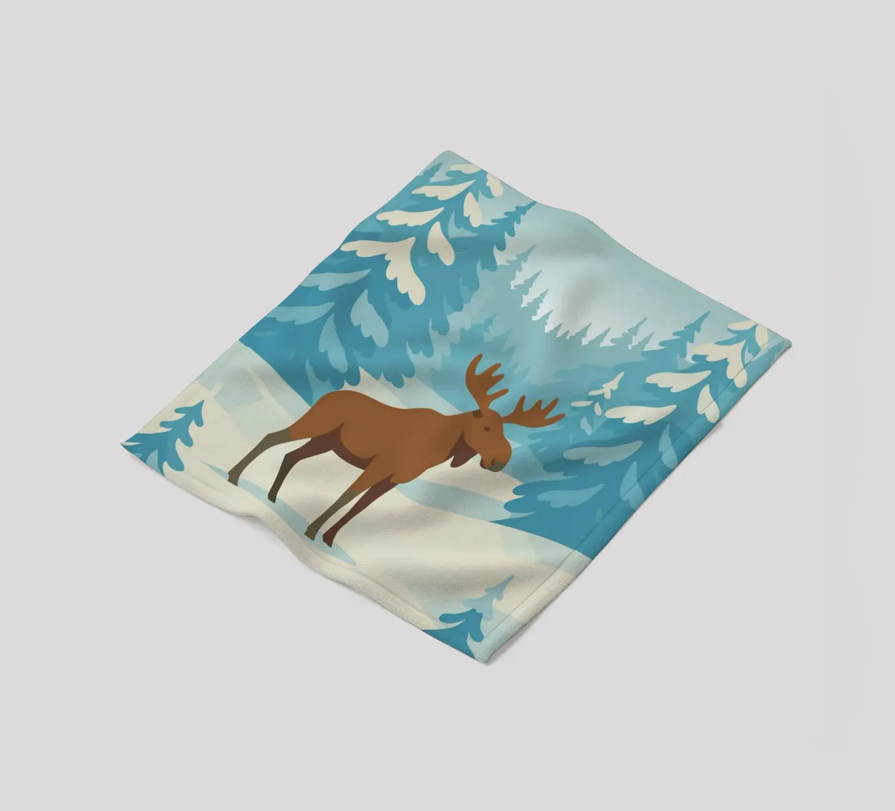 Alce in una foresta innevata coperta in pile da minimalist designs