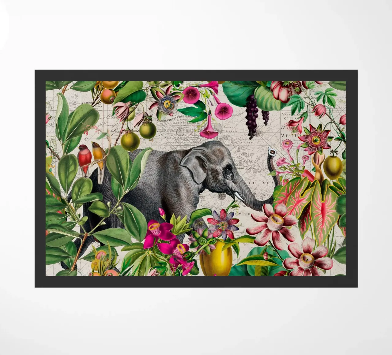 Elephants Tropical Paradise doormat by Andrea Haase Vintage World