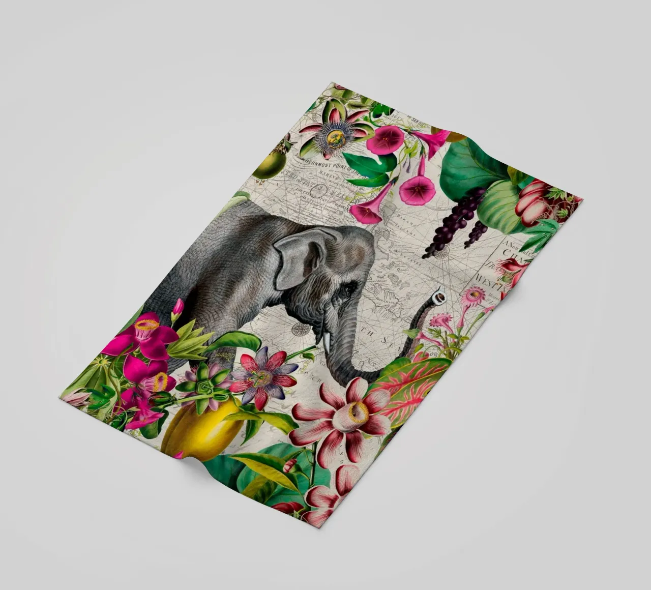 Elefanti Paradiso Tropicale telo mare da Andrea Haase Vintage World