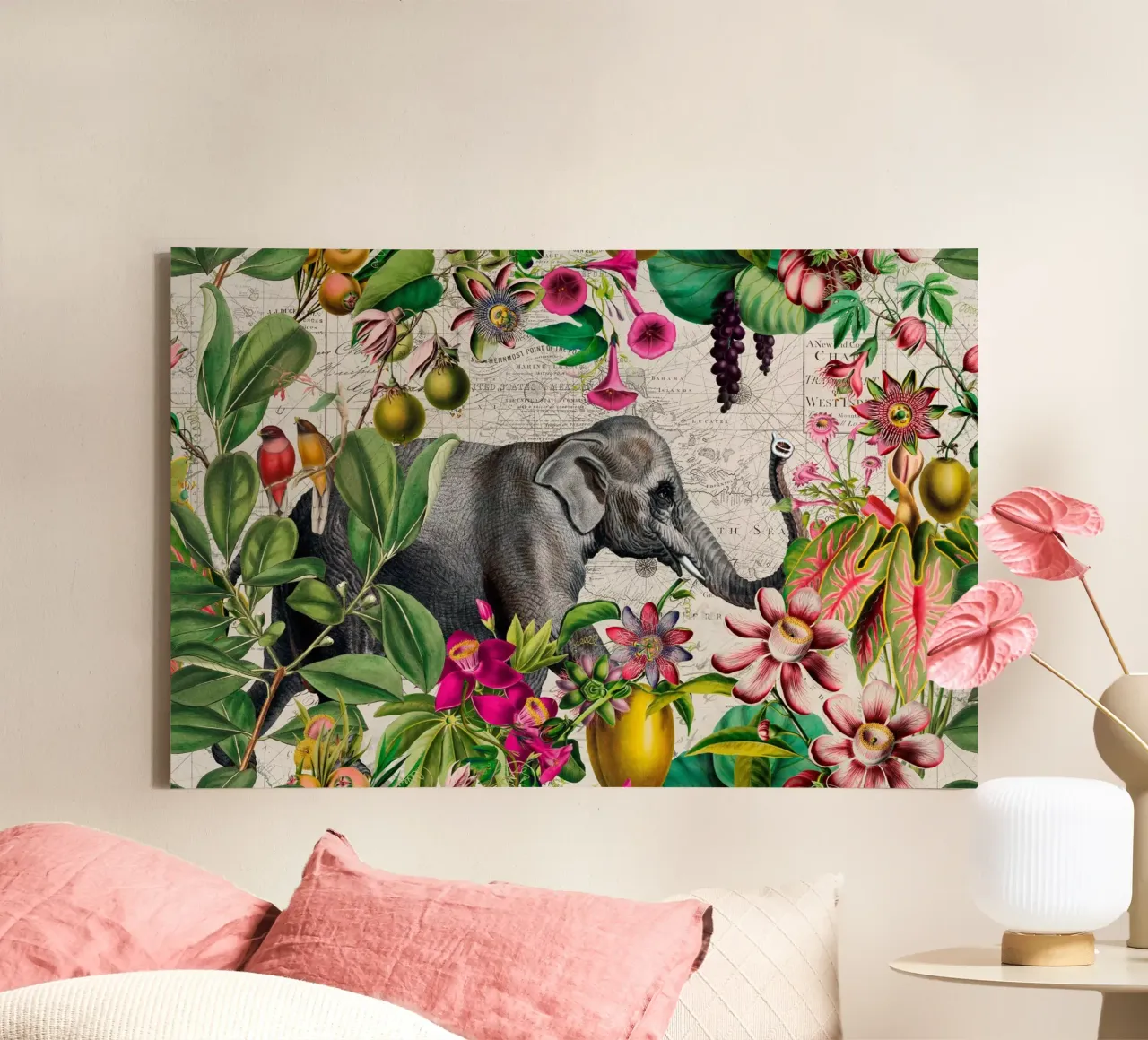 Elephants Tropical Paradise canvas by Andrea Haase Vintage World