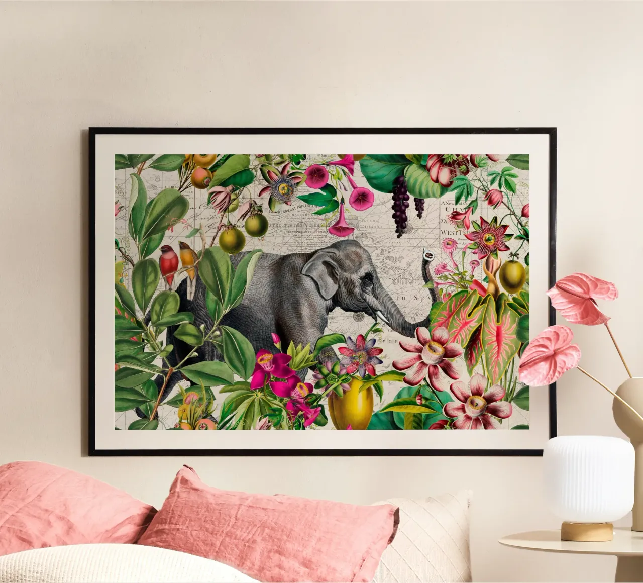 Elefanti Paradiso Tropicale carta hahnemühle da Andrea Haase Vintage World