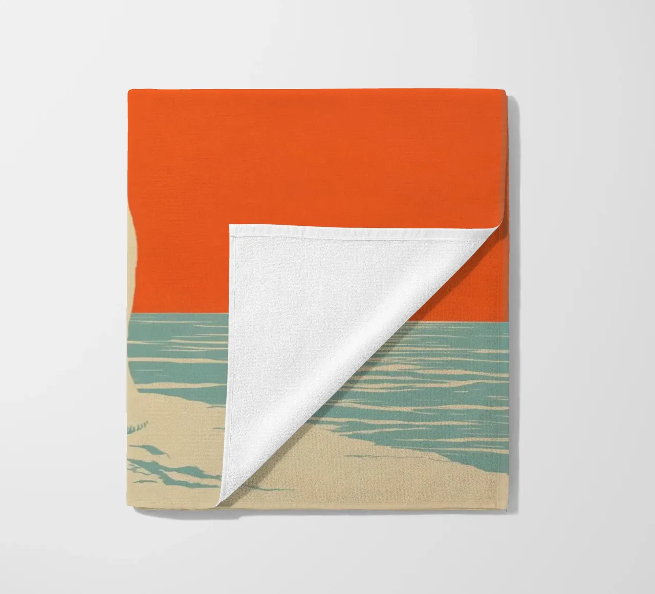 Orso polare in un tramonto retrò telo mare da Autofocus